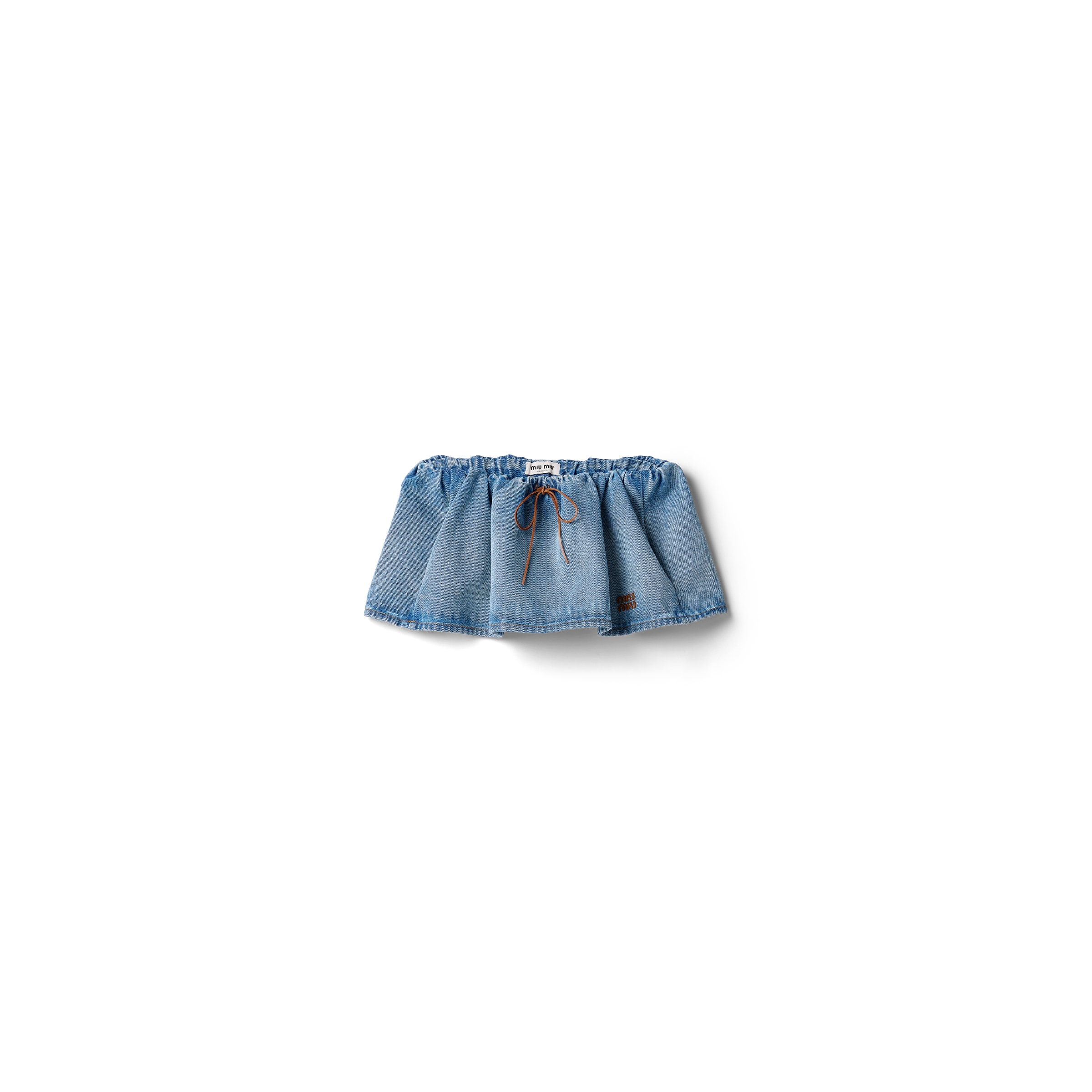 Miu Miu Washed Denim Miniskirt In Blue