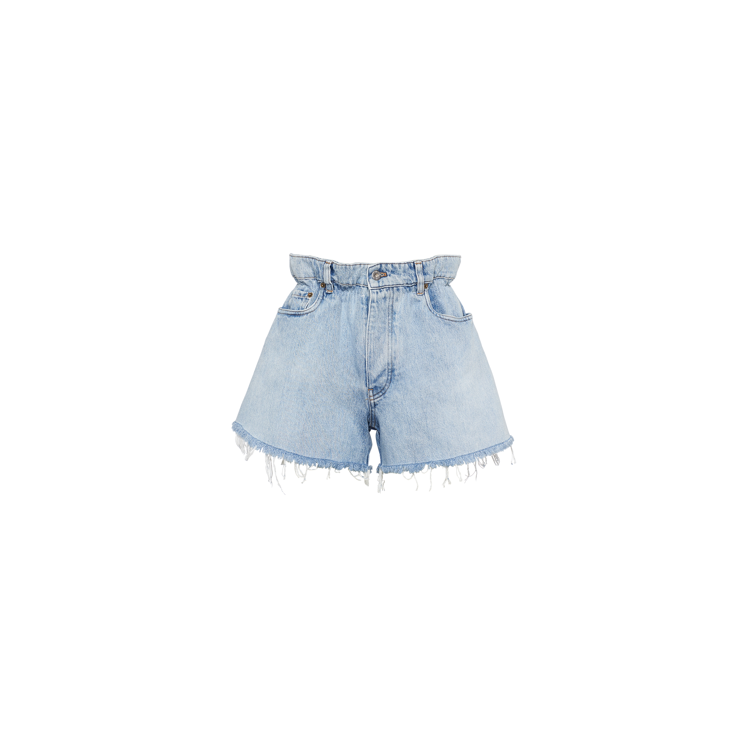 Women's Paperbag Denim Shorts by Miu Miu