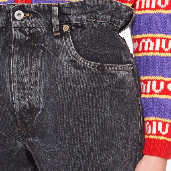 Pantalones cortos denim Negro | Miu Miu