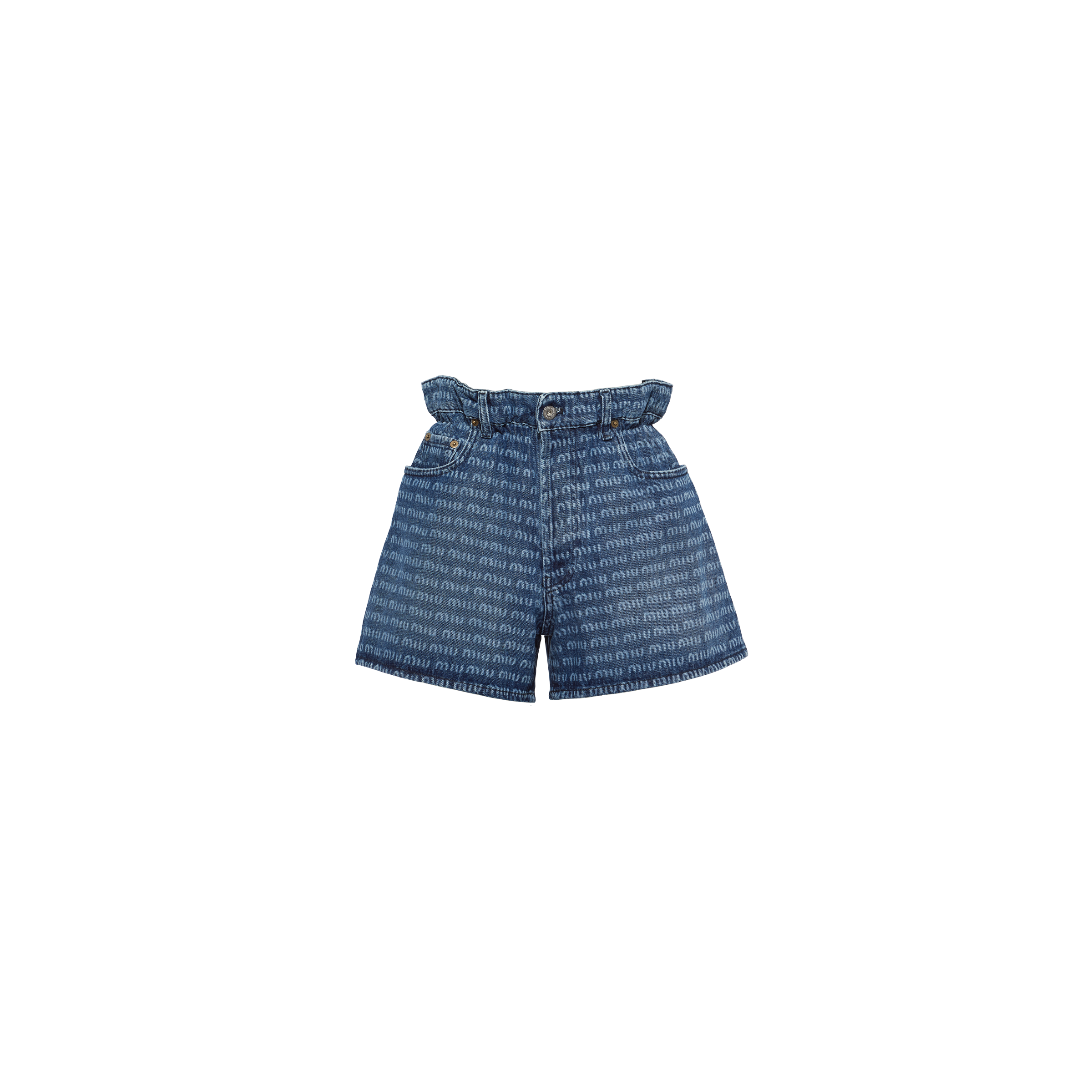 Miu Miu Denim Shorts In Navy