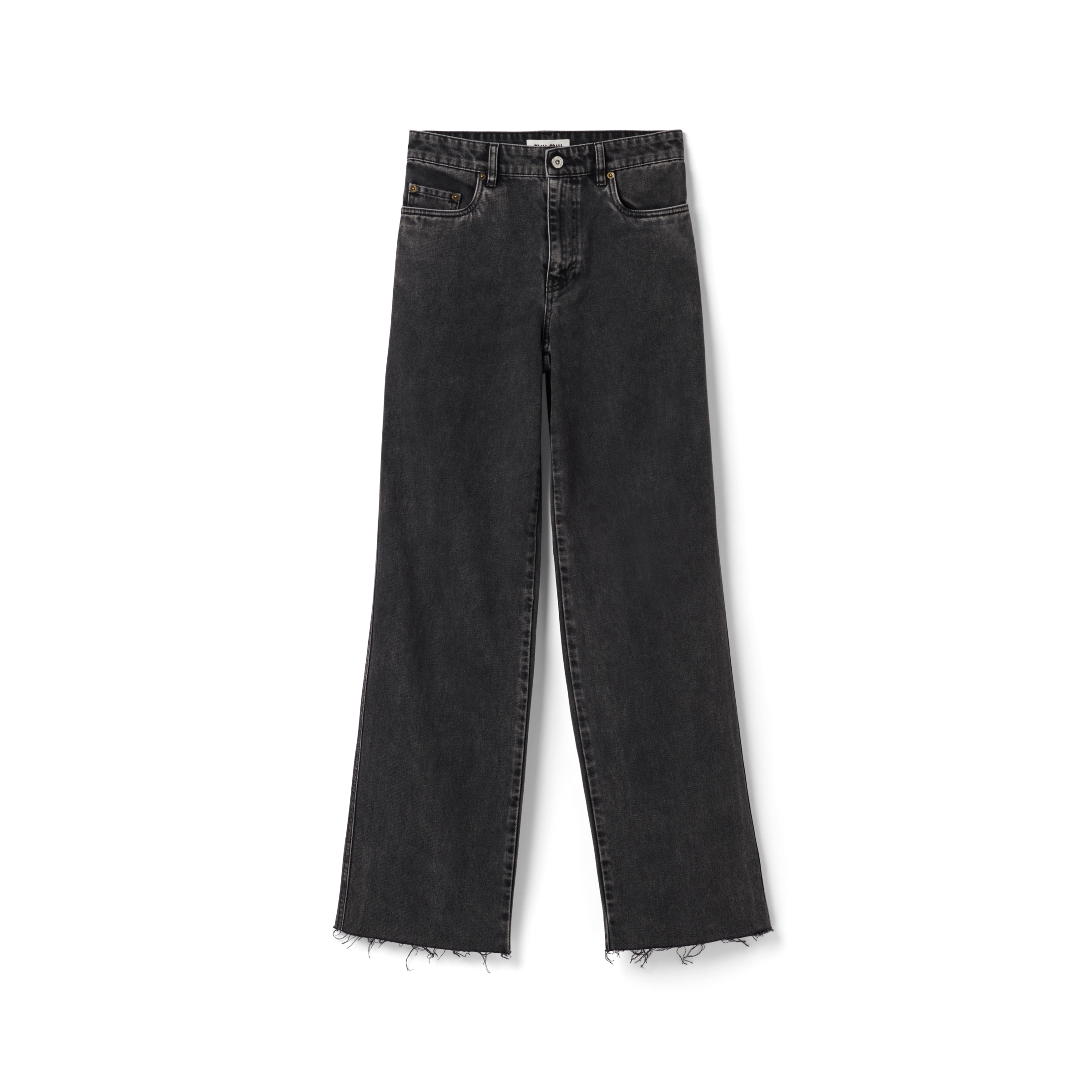 Miu Miu Jean Cinq Poches En Denim Noir, Femme, Noir, Taille 29