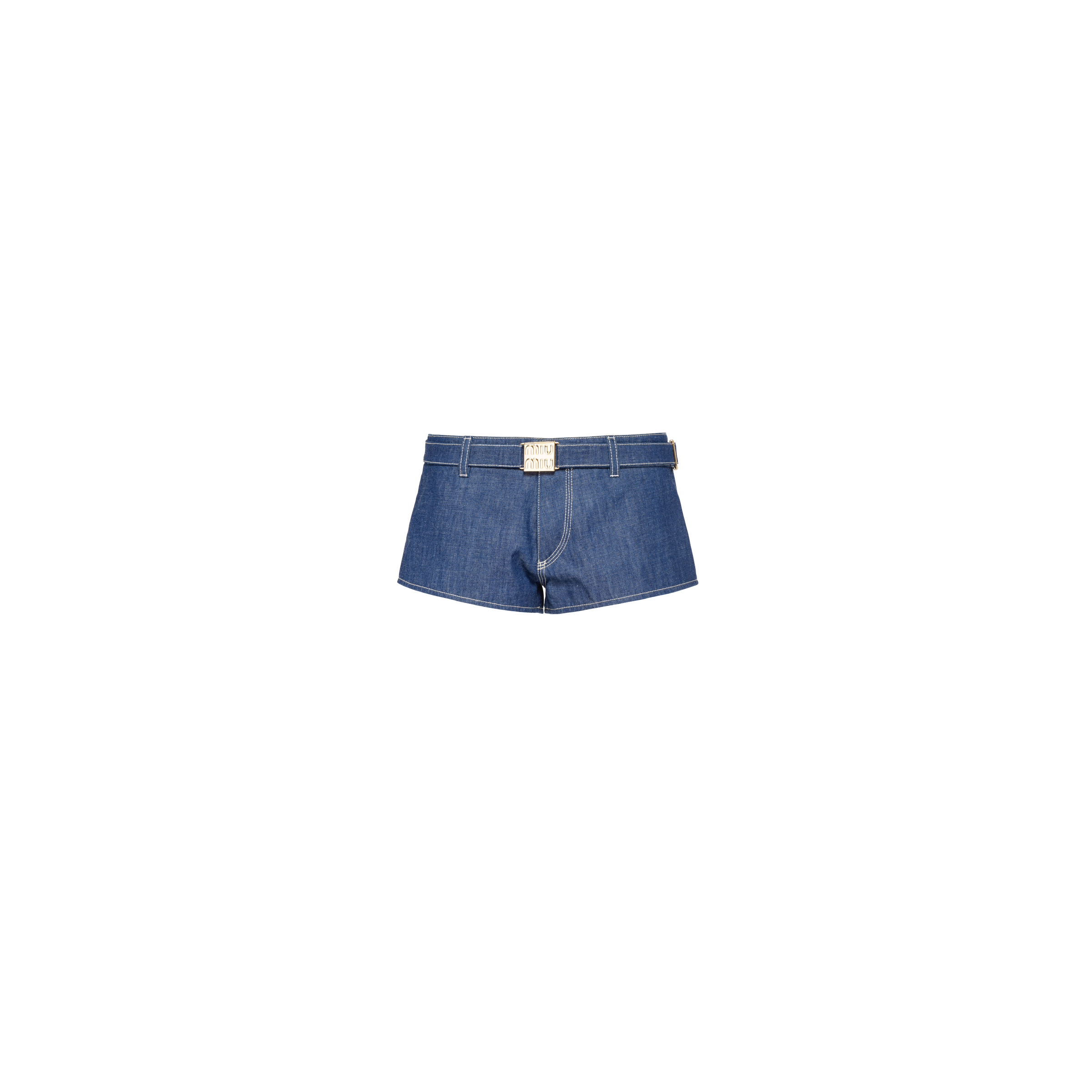 Miu Short-sleeved T-shirt Navy Blue Wool 345306