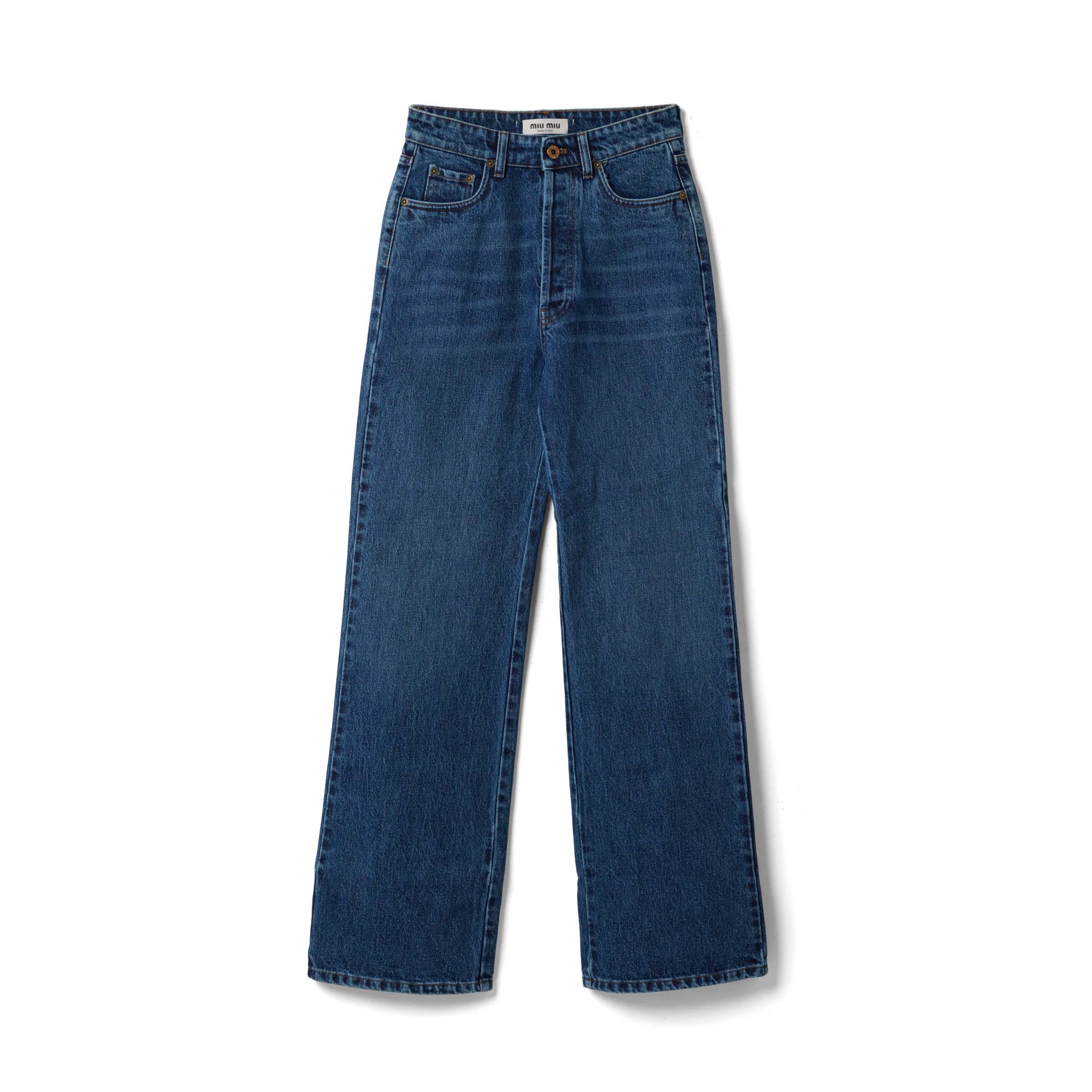 Miu Miu Pantaloni A Zampa In Denim, Donna, Blu, Taglia 25