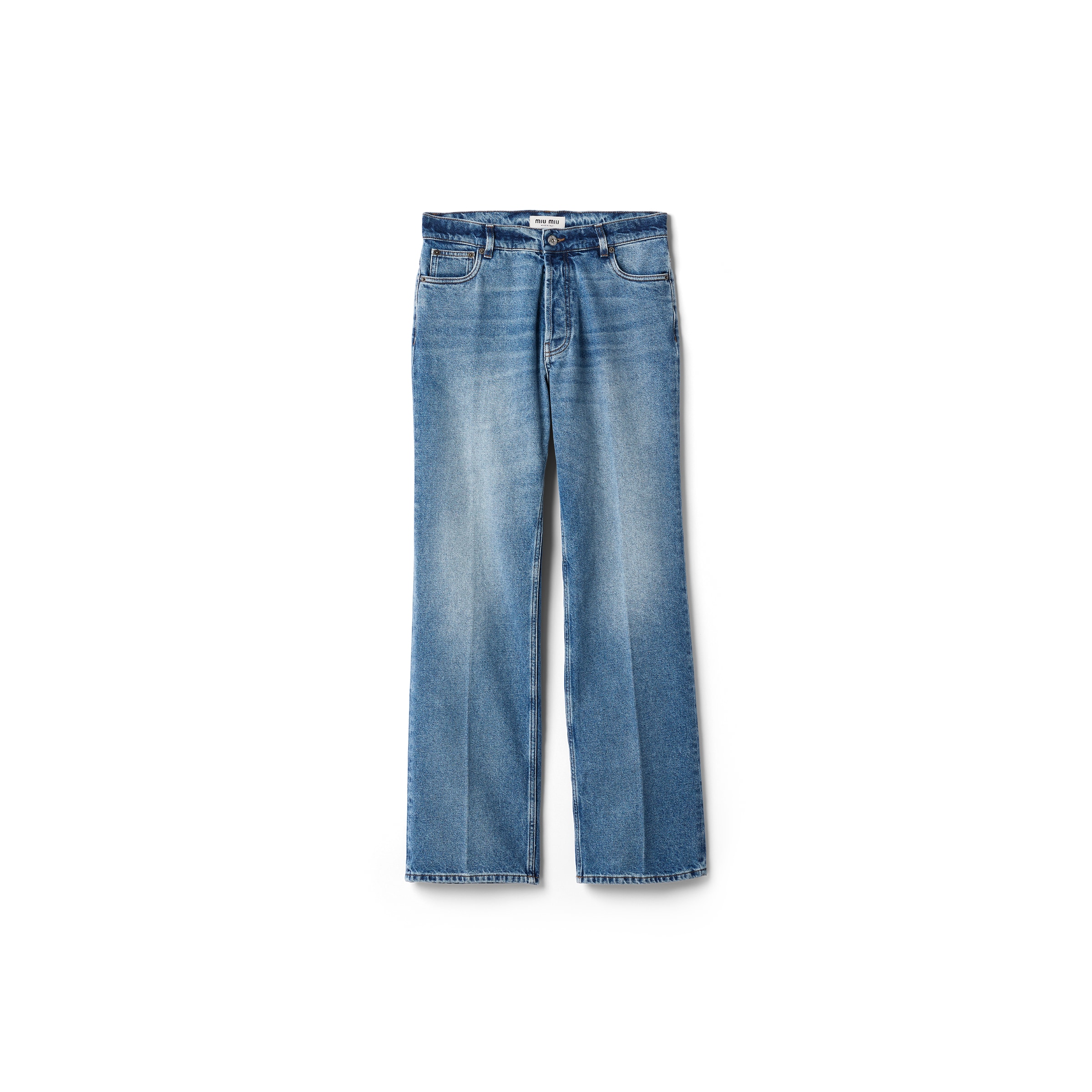 Miu Miu Jeans De Denim Lavado, Mujer, Azul, Talla 31