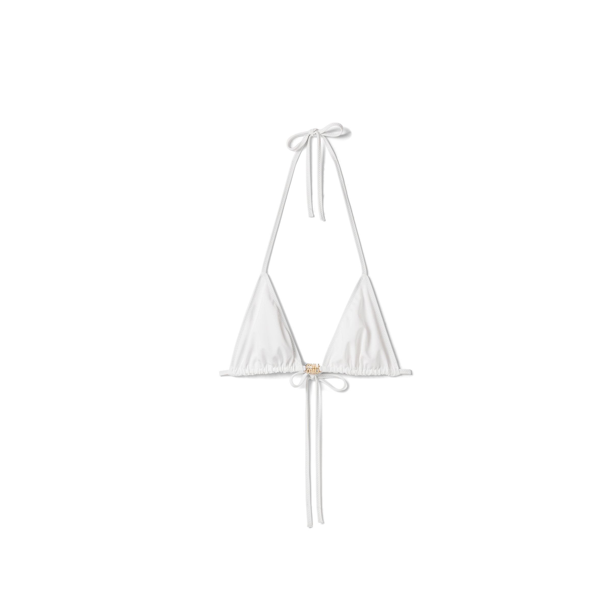 Miu Miu Reggiseno In Jersey, Donna, Bianco, Taglia 40