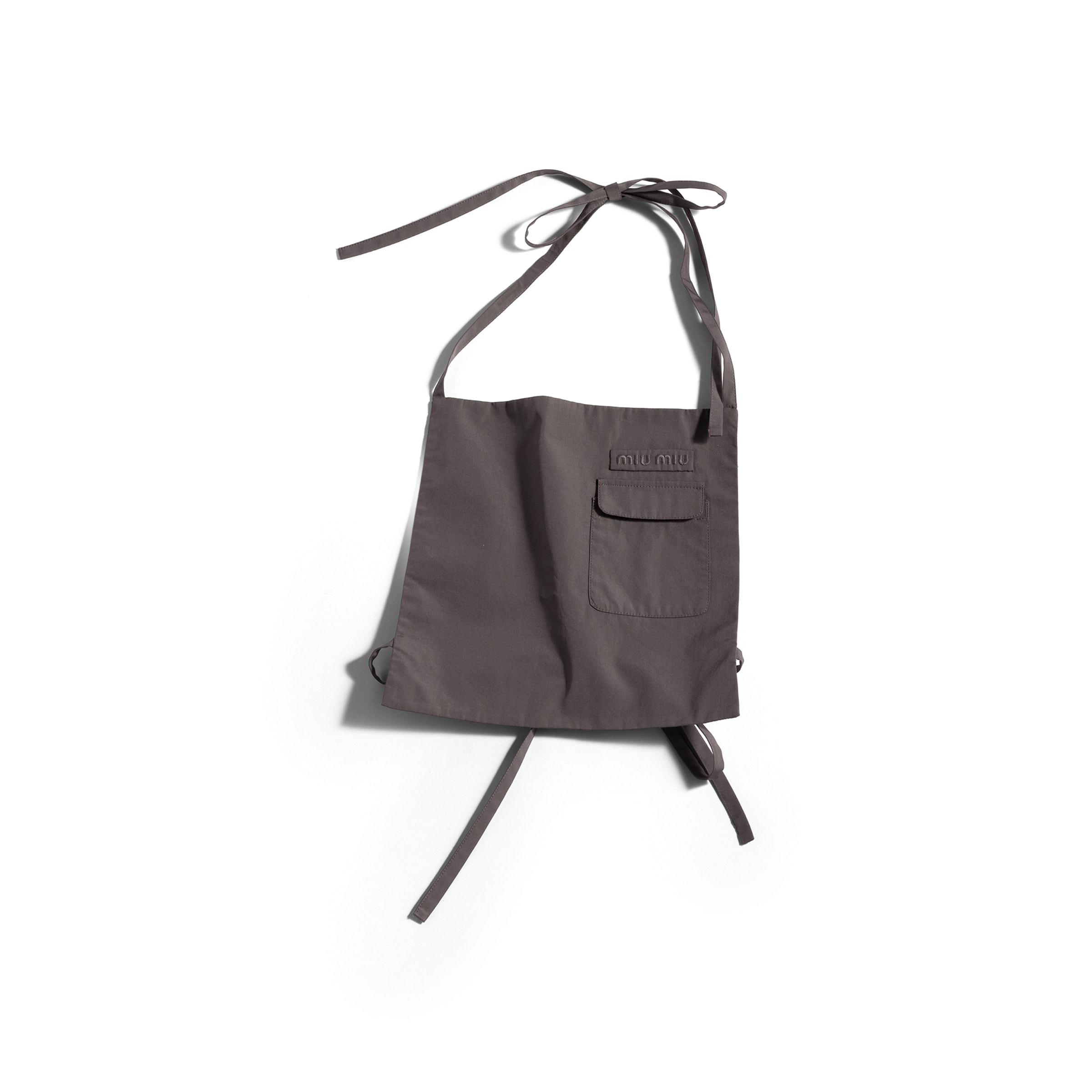 Miu Miu Poplin Apron Top, Woman, Lead Gray