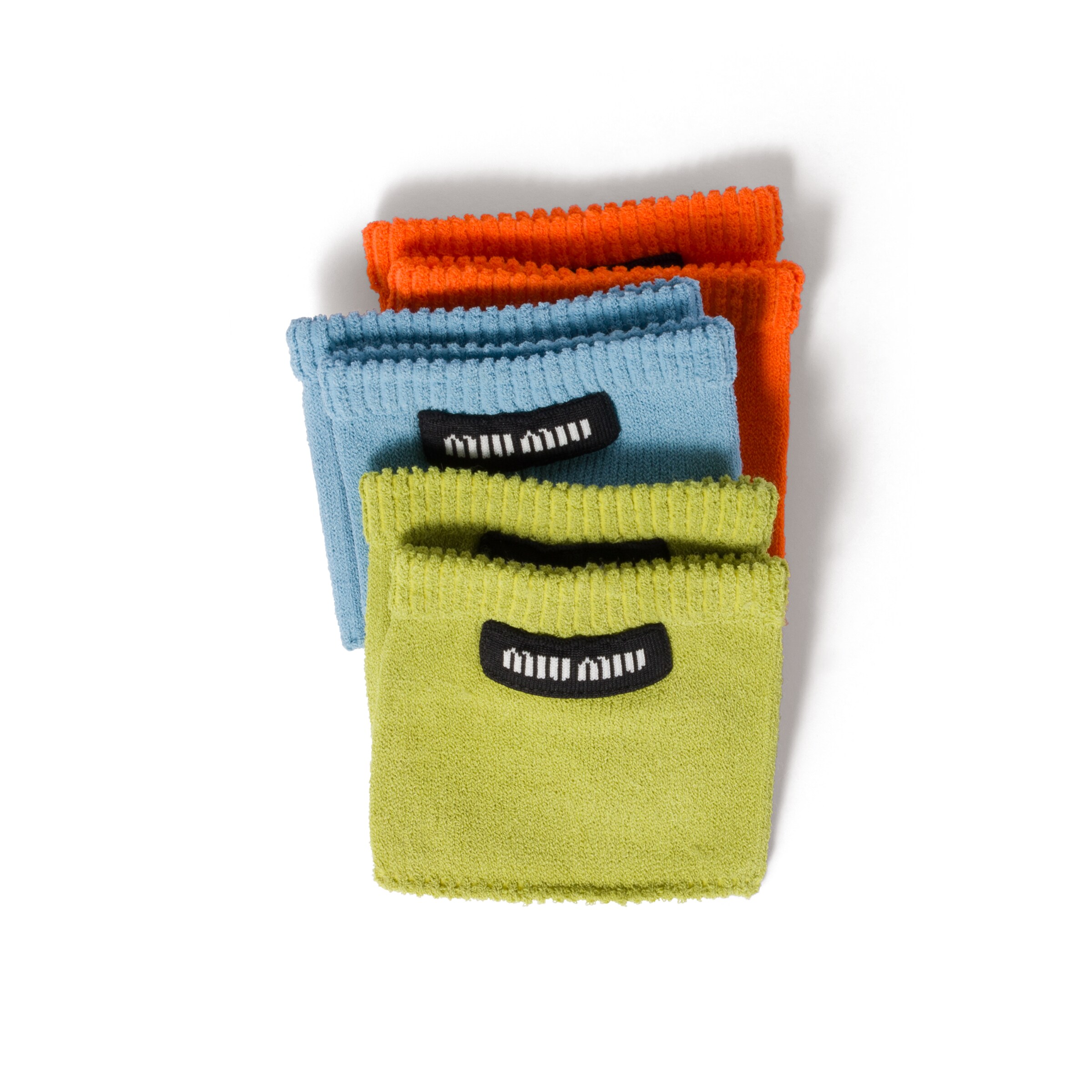 Miu Miu Chaussettes En Viscose, Femme, Orange/bleu Ciel/pistache