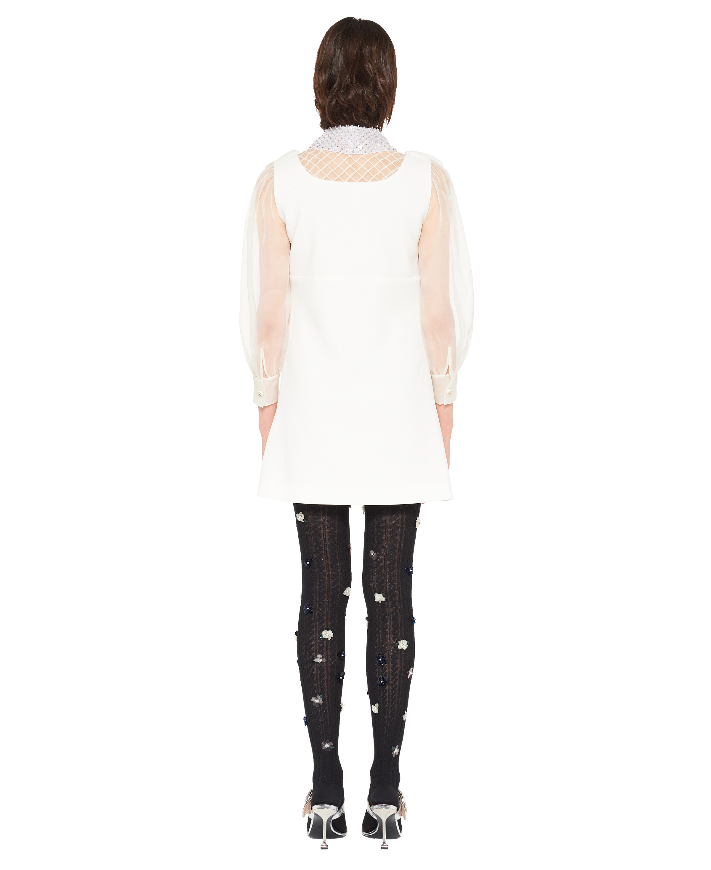 刺繍入り キャディ ドレス オフホワイト Miu Miu