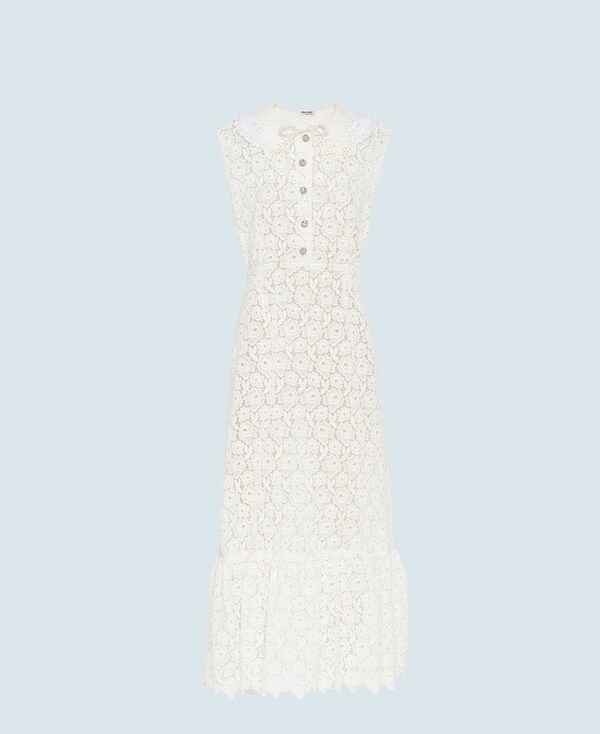 Langes Kleid Aus Seide Miu Miu Mf3873 1ds9 F0009