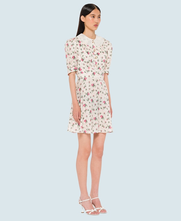 Printed satin dress Cream | Miu Miu