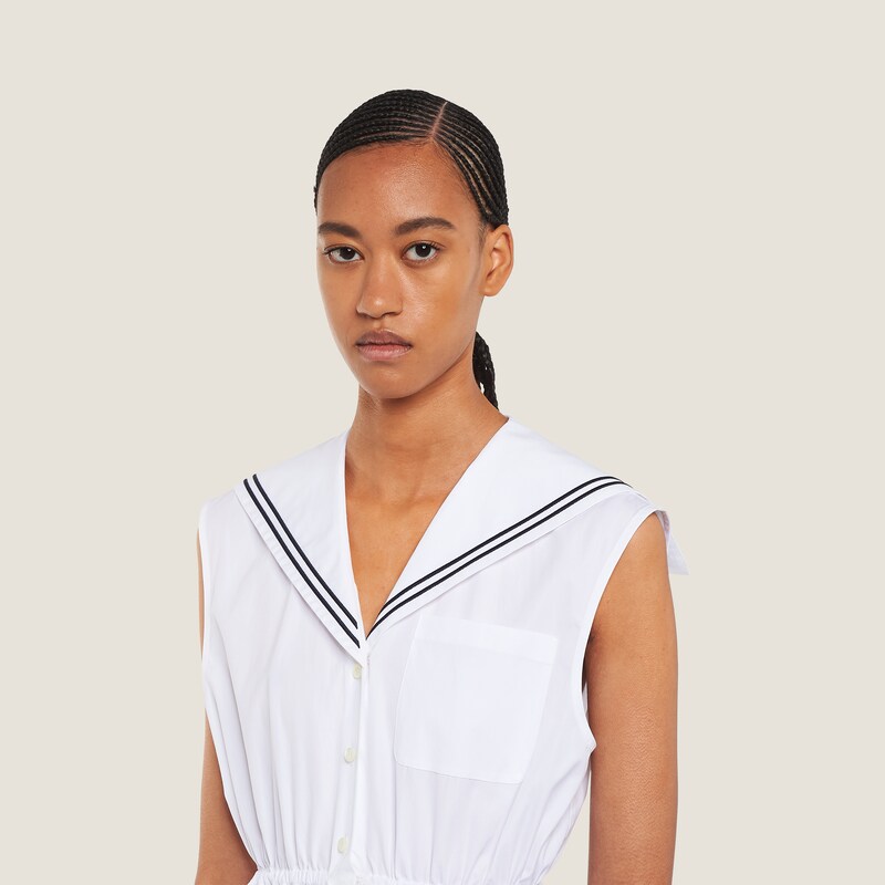 White Sailor Poplin Dress Miu Miu