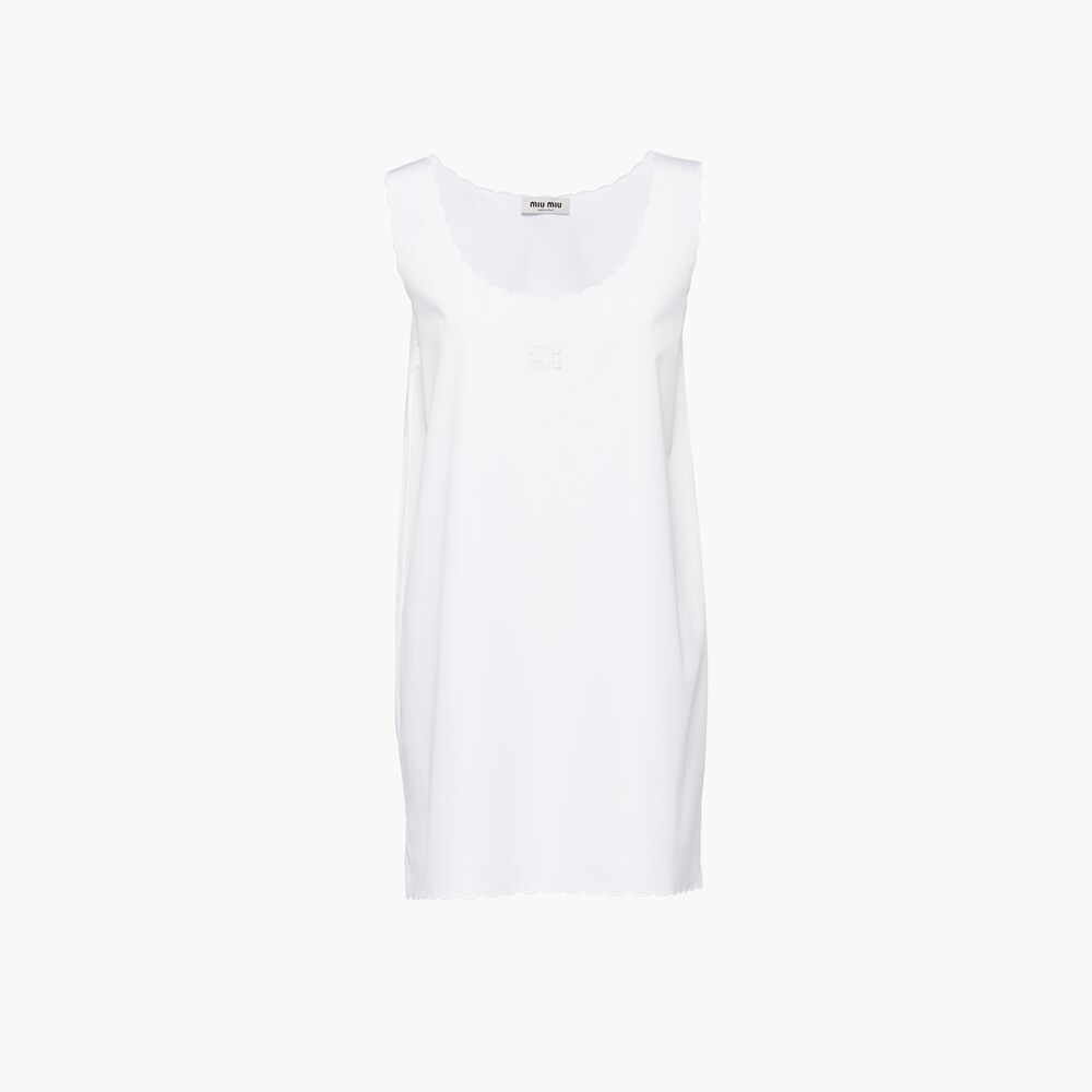 miumiu.com | Robe courte en popeline brodée