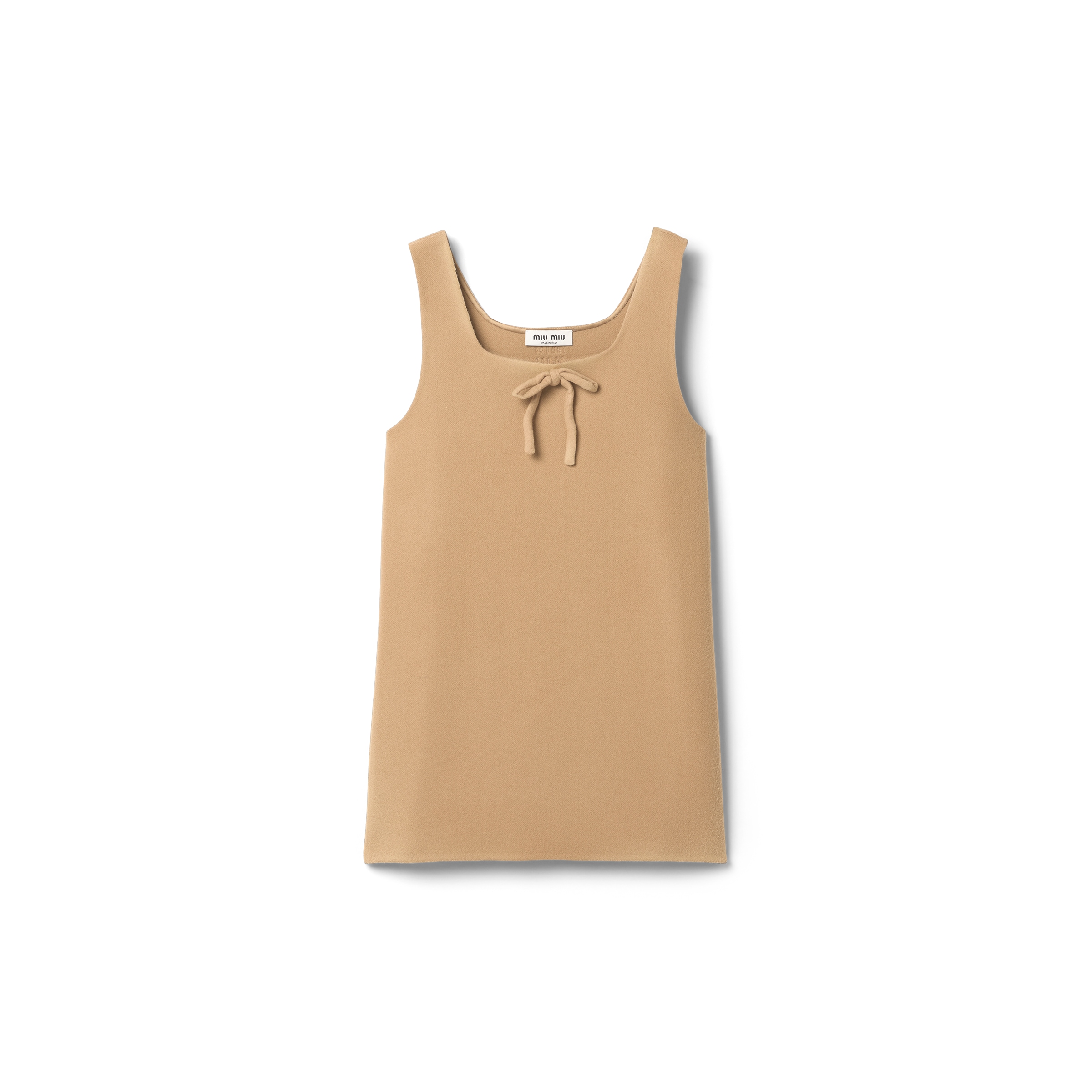 Waxed Double Wool Dress, Woman, Hazelnut, Size 38