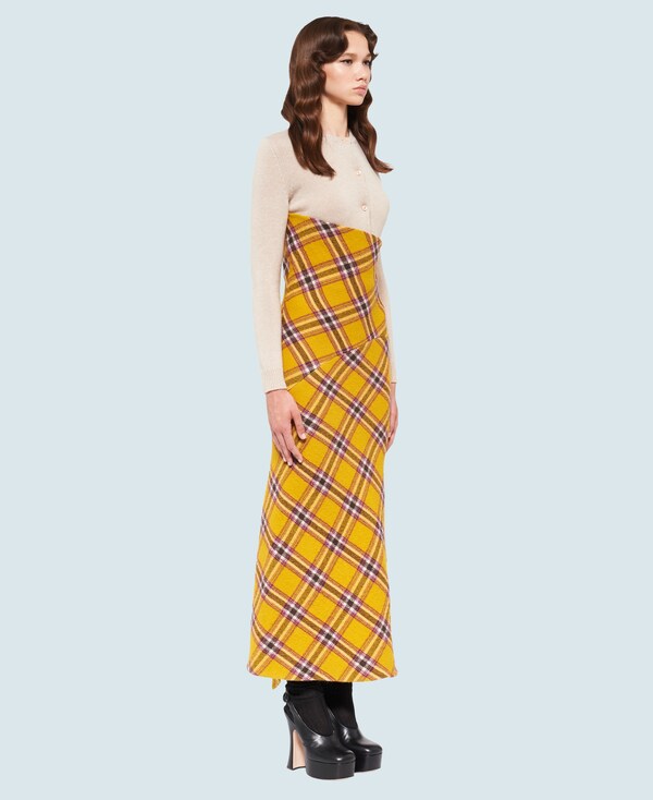 checked maxi skirt