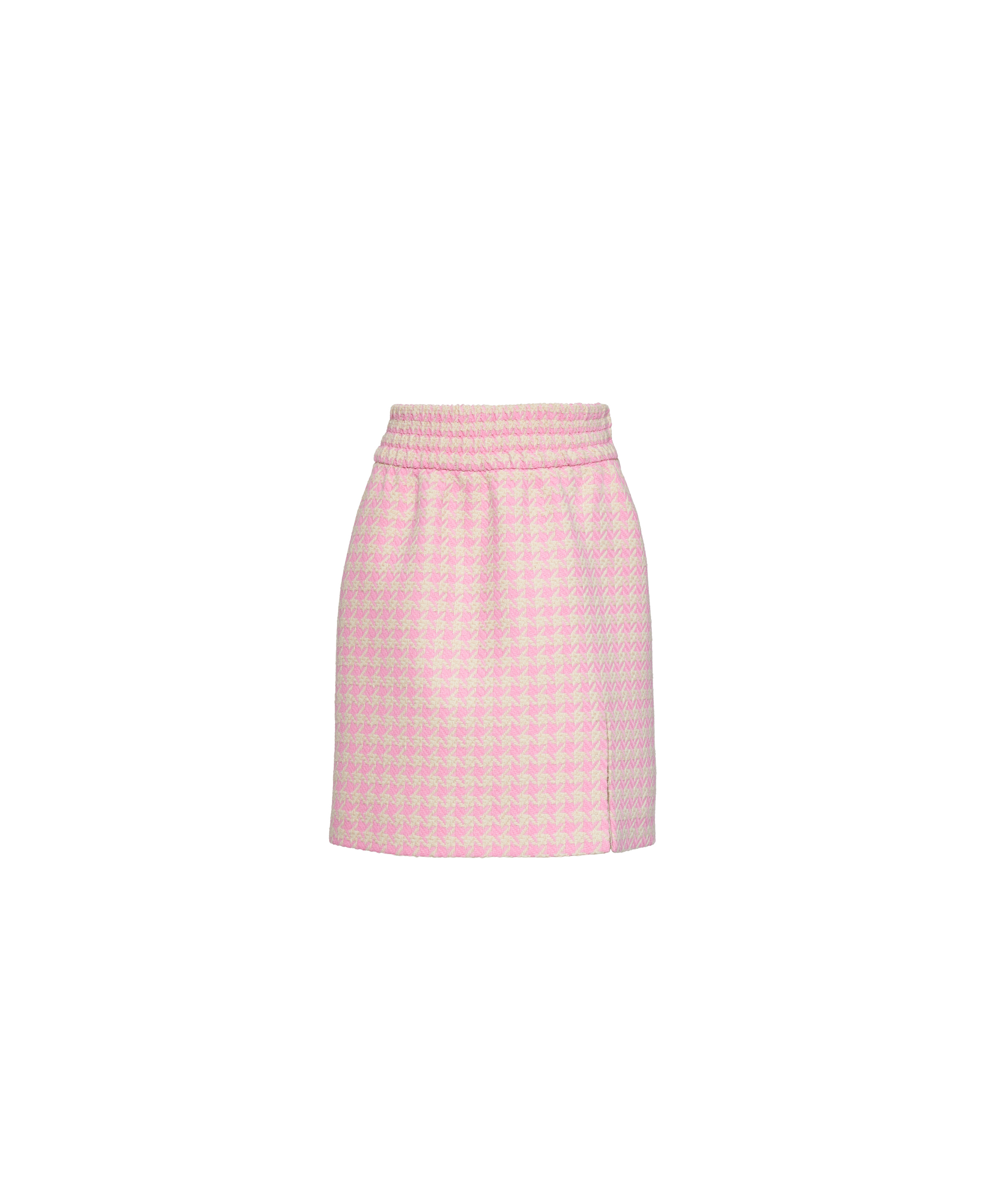 Pink houndstooth skirt
