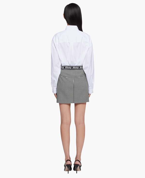 checkered button up skirt
