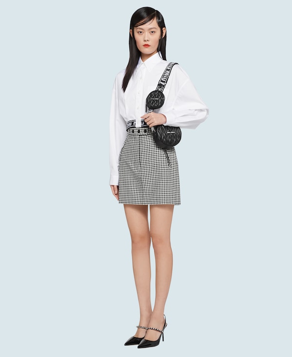 ギンガムチェック ツイル スカート ブラック Miu Miu ギンガムチェック ツイル スカート ブラック Miu Miu