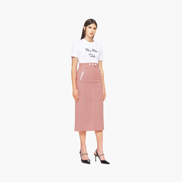 緊急特価 美品 miumiu ギンガムチェック スカート ミニスカート 