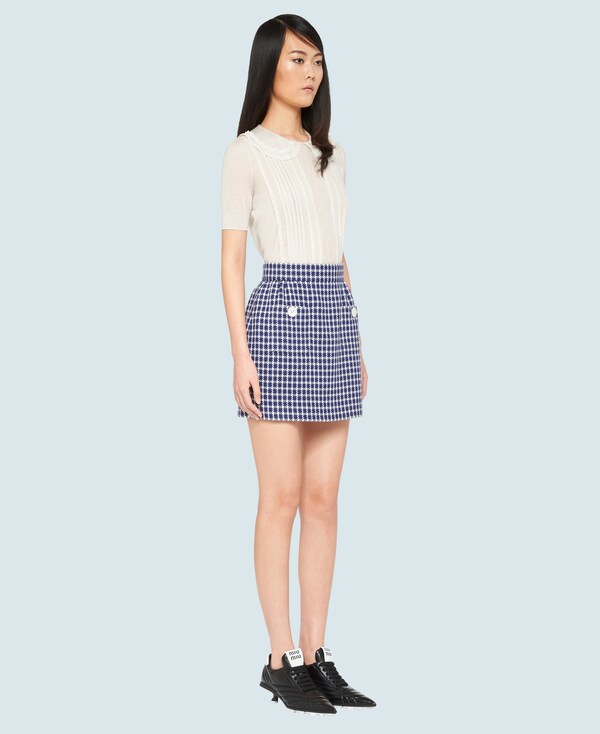ツイード ミニスカート Miu Miu Mg1569 1v7v F0008 ツイード ミニスカート Miu Miu Mg1569 1v7v F0008
