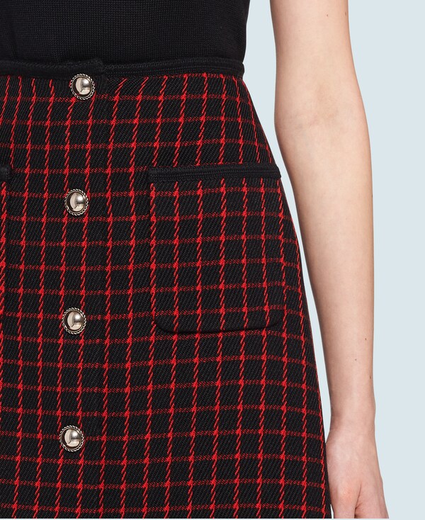 red check skirt