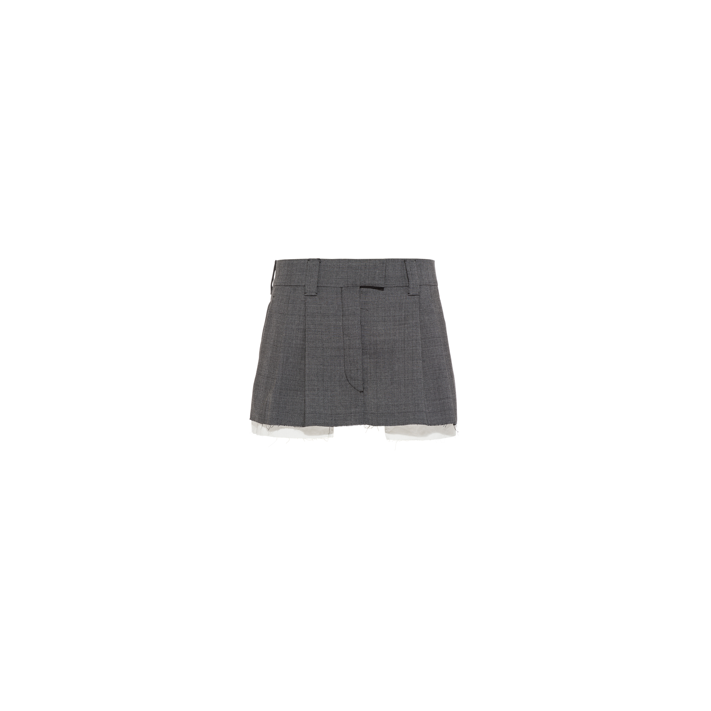 Prince Of Wales Check Miniskirt Slate Gray Miu Miu