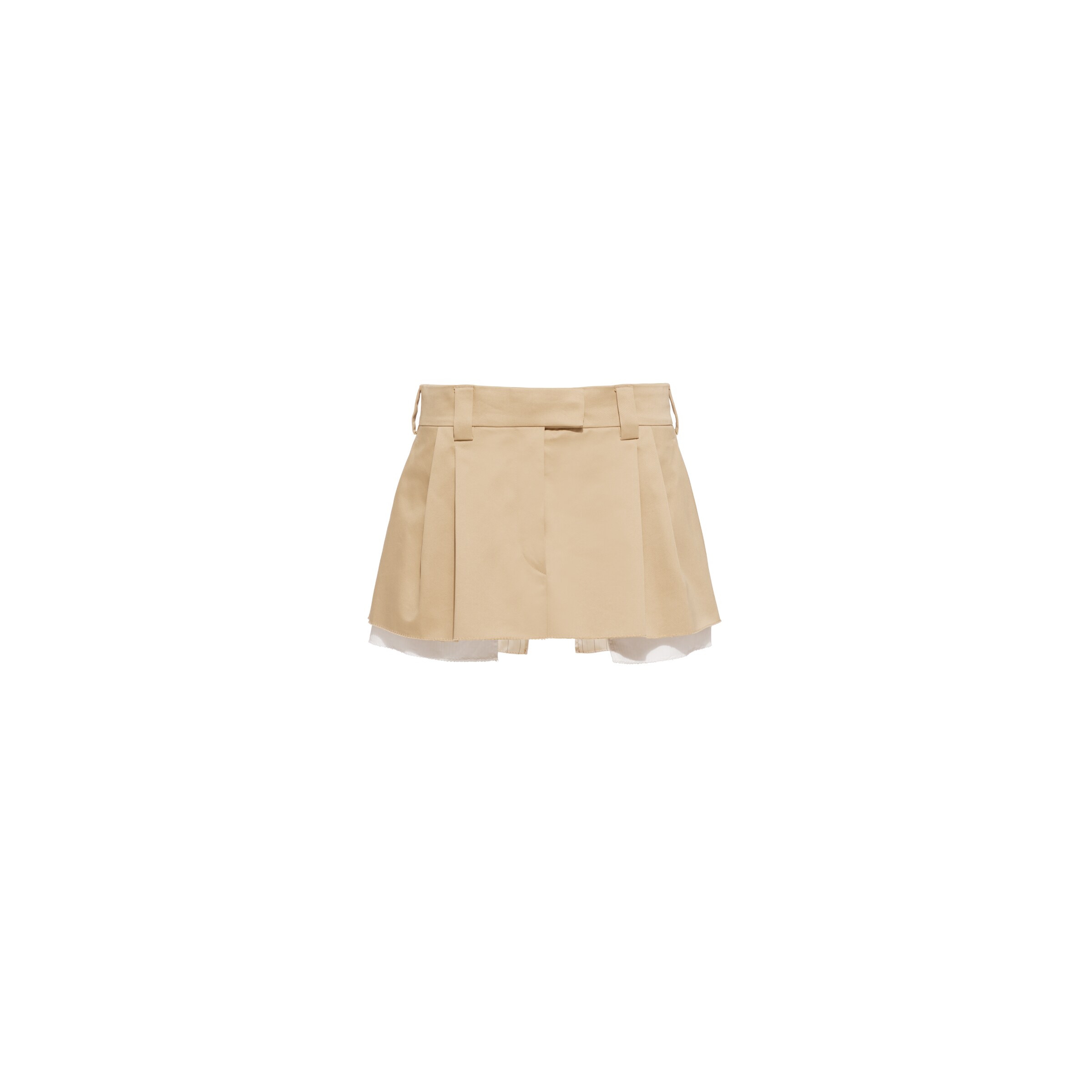 Miu Miu Minigonna Chino Con Logo Ricamato, Donna, Corda, Taglia 40