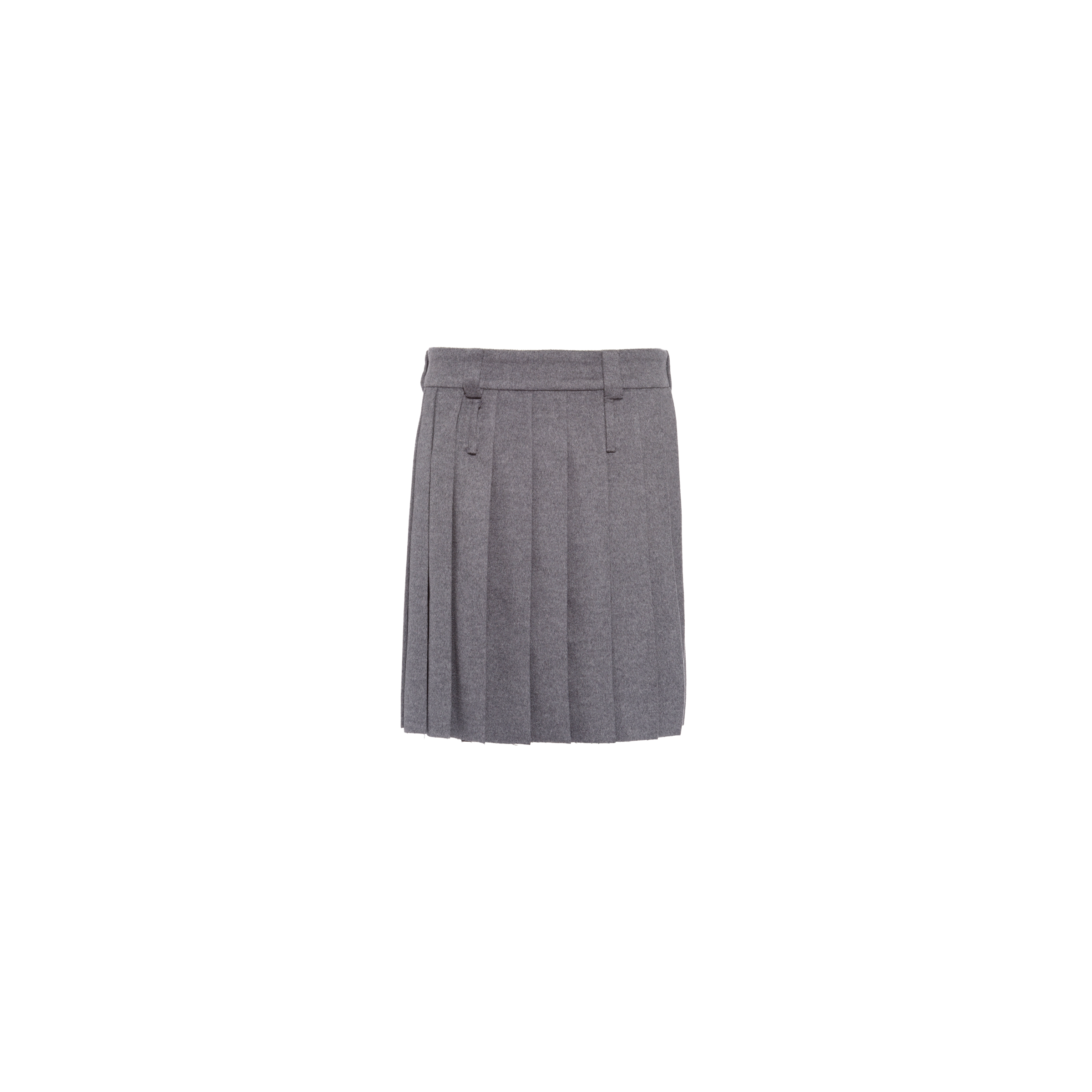 Miu Miu Velour Pleated Wool-cashmere Skirt In Grey