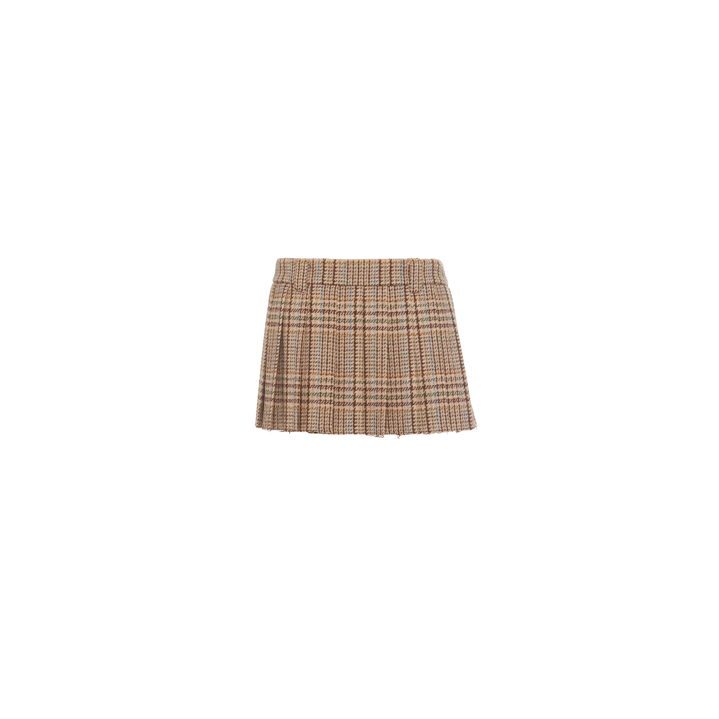 Cocoa Brown Plaid Miniskirt | Miu Miu