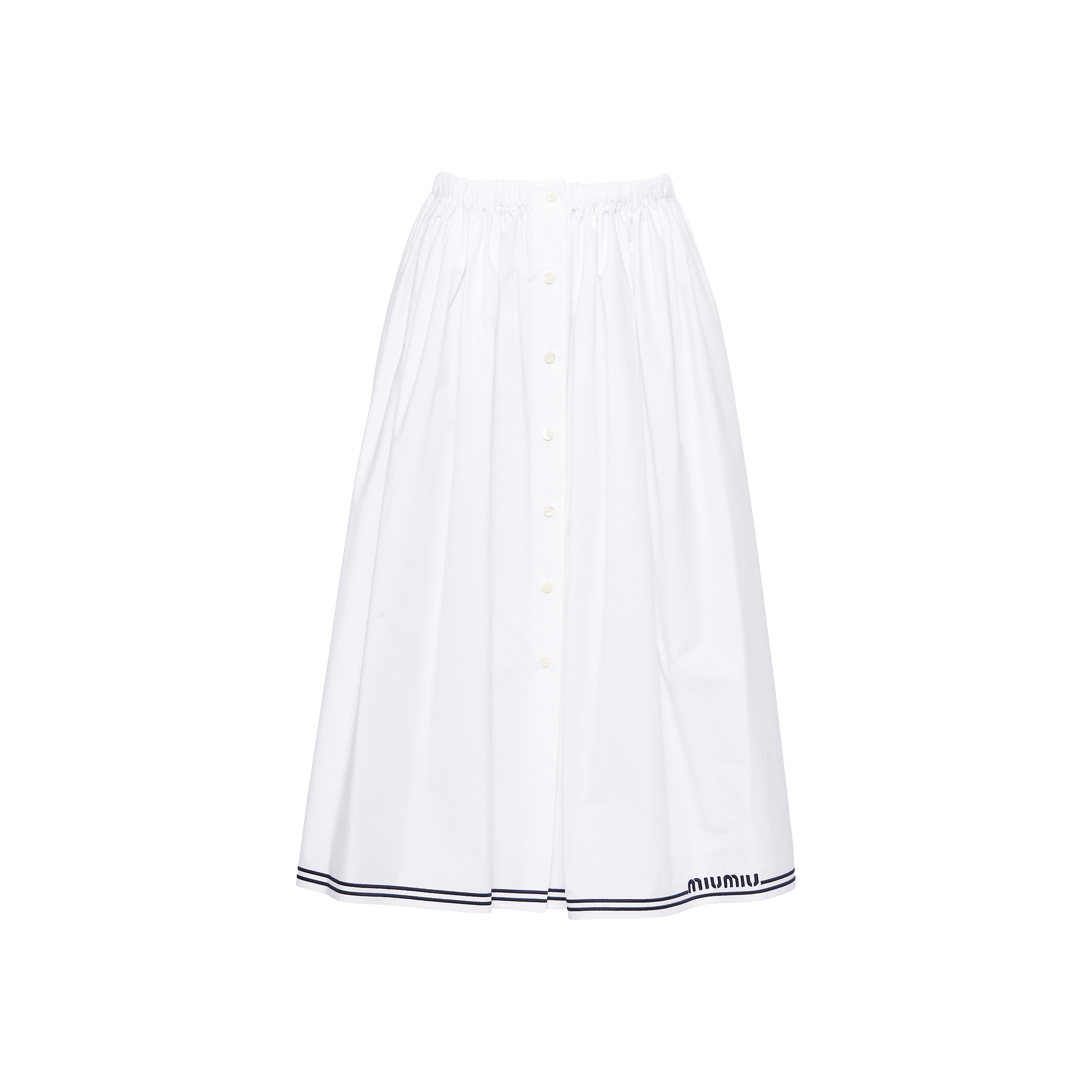 Miu Miu Poplin Skirt In Weiss