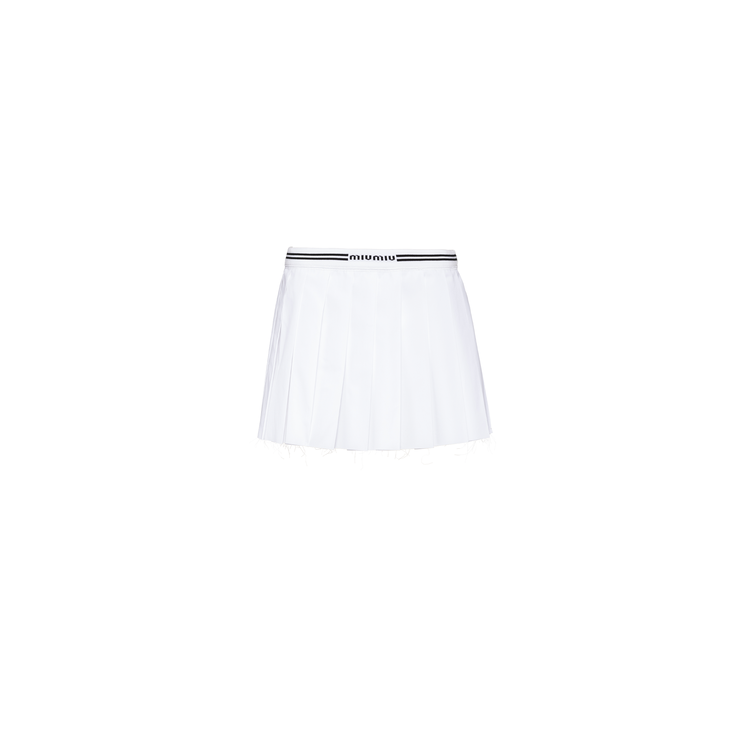 Miu Miu Poplin Miniskirt In White