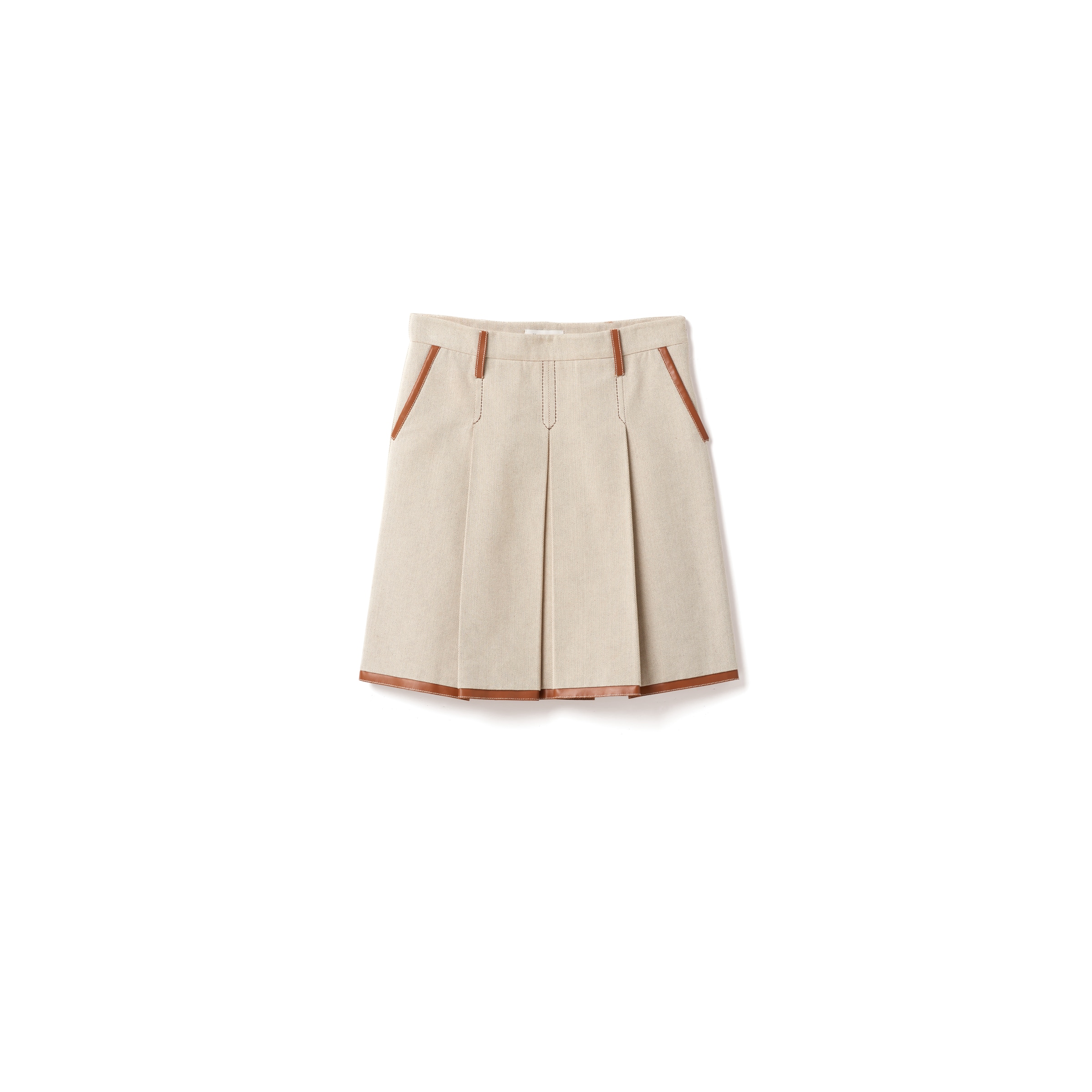 Miu Miu Gonna In Canvas, Donna, Beige/cognac, Taglia 38