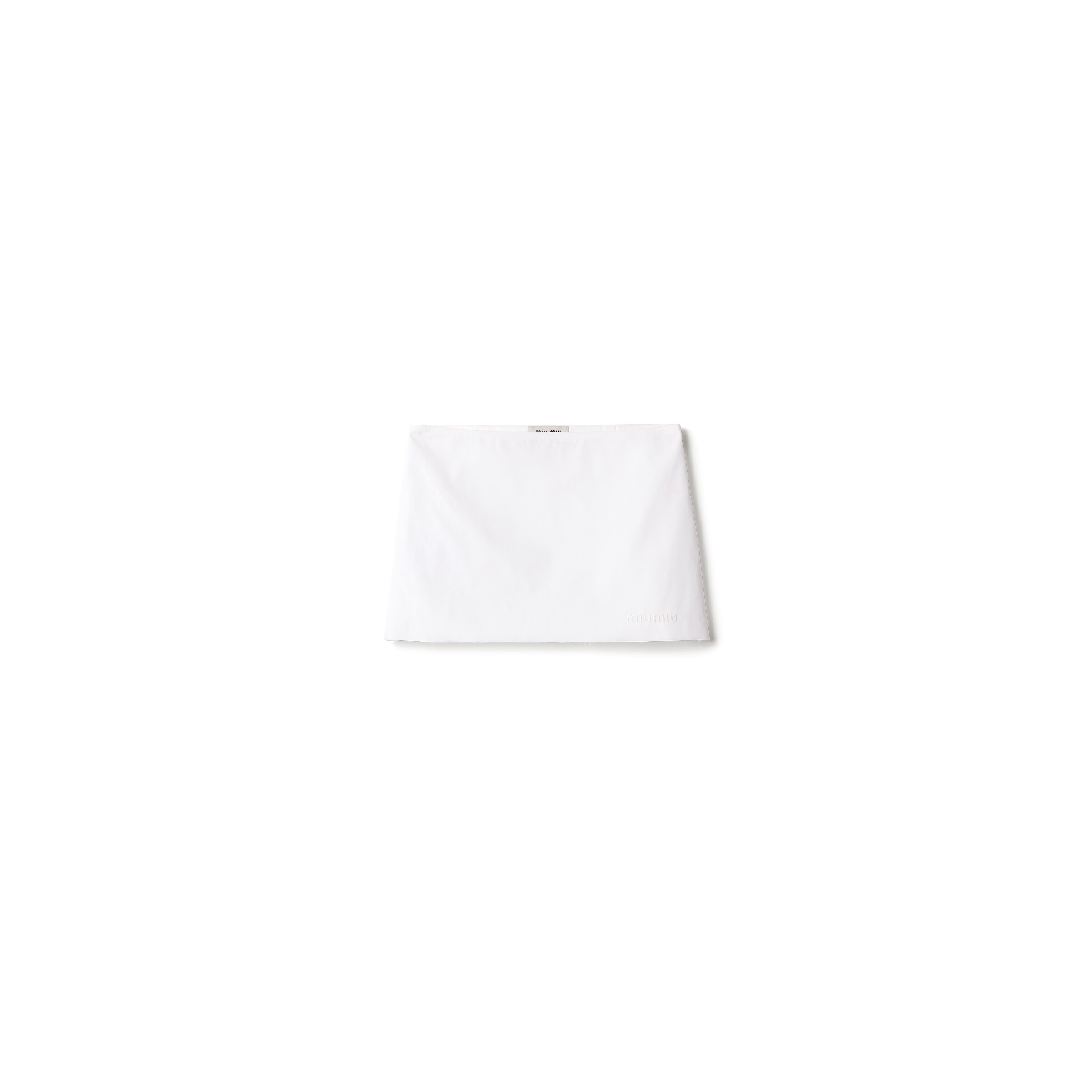 Miu Miu Minigonna In Popeline E Jersey, Donna, Bianco, Taglia 44