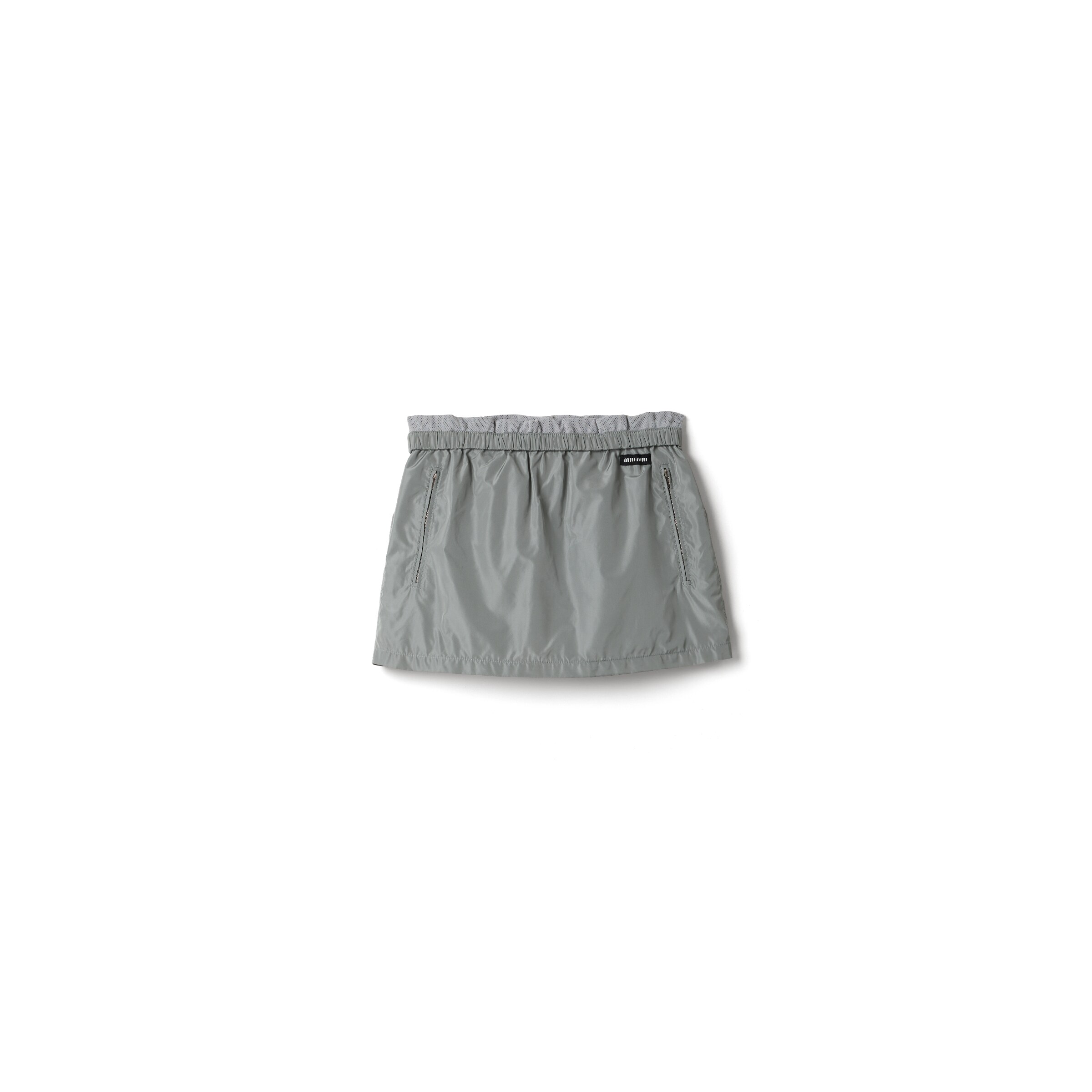 Miu Miu Minigonna In Seta Tec, Donna, Piombo, Taglia 38
