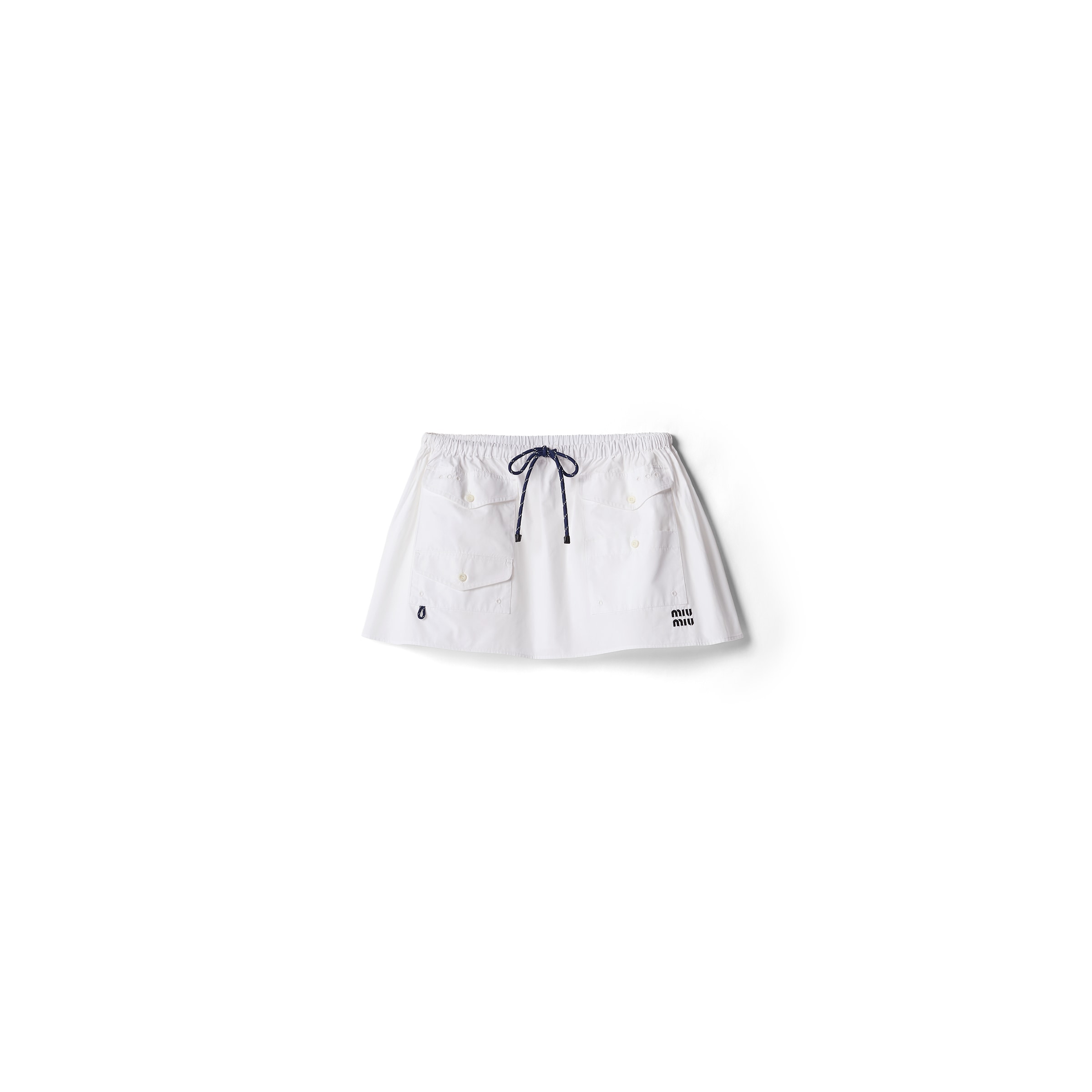 Poplin Miniskirt, Woman, White, Size 36