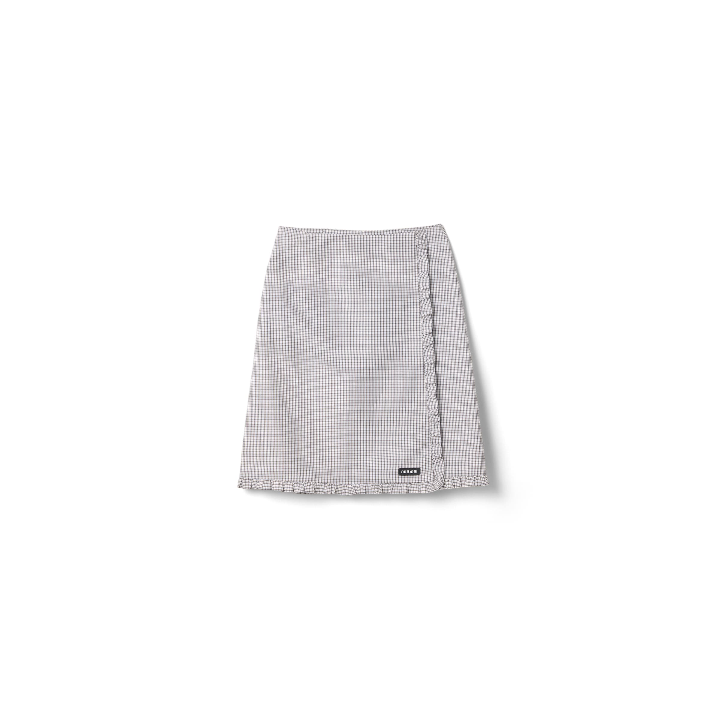 Miu Miu Gonna Plissé In Check, Donna, Bianco/cacao, Taglia 36