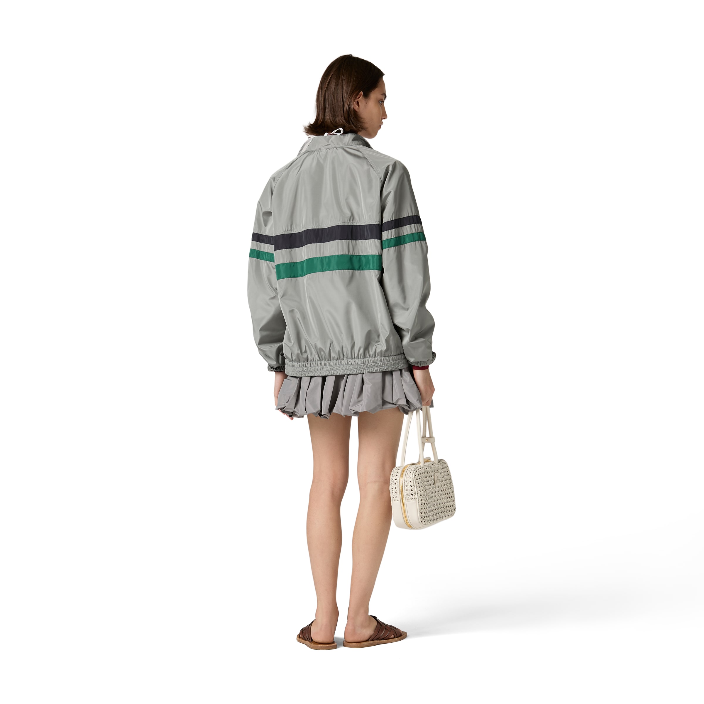 Miu Miu Technical Fabric Miniskirt In Multi