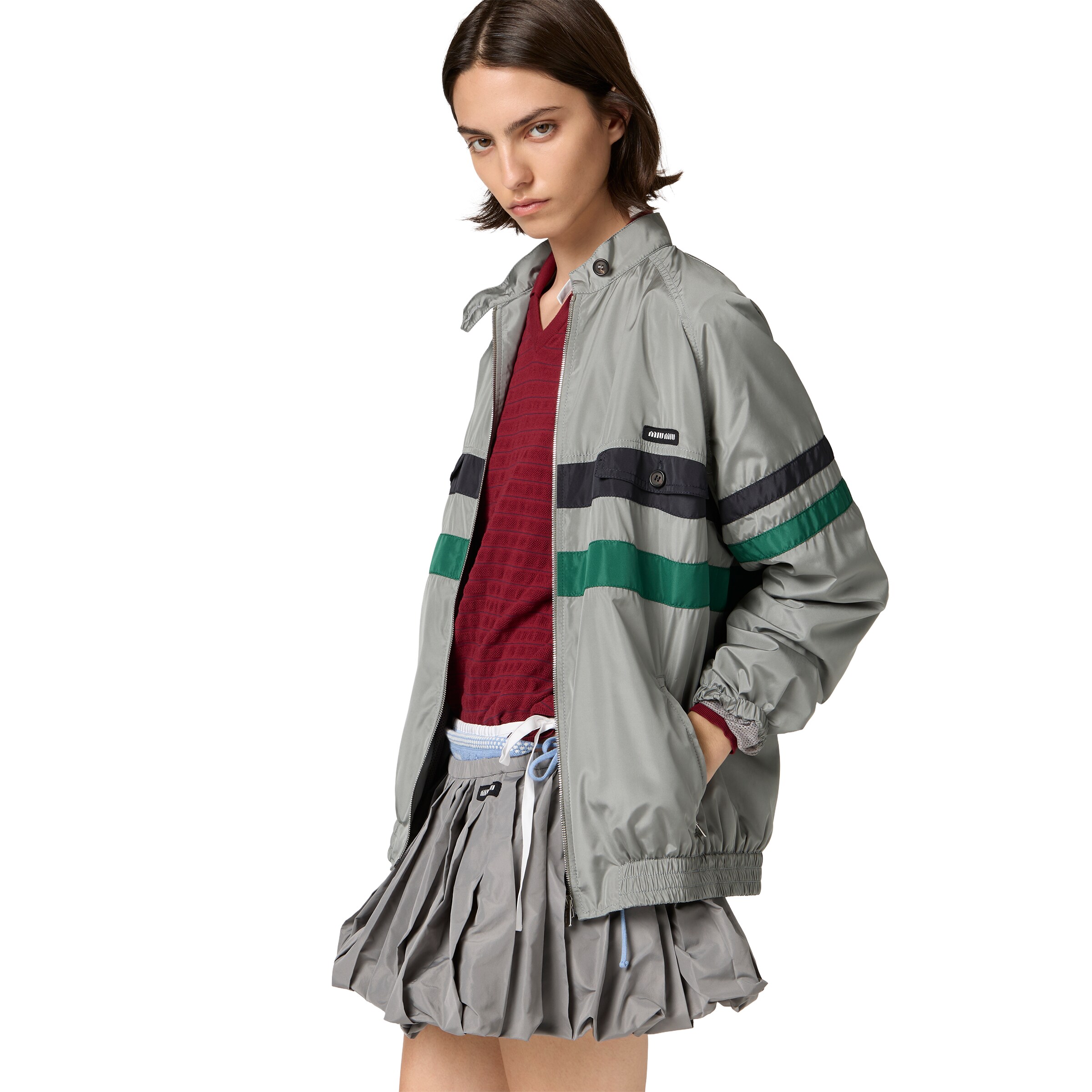 Miu Miu Technical Fabric Miniskirt In Multi