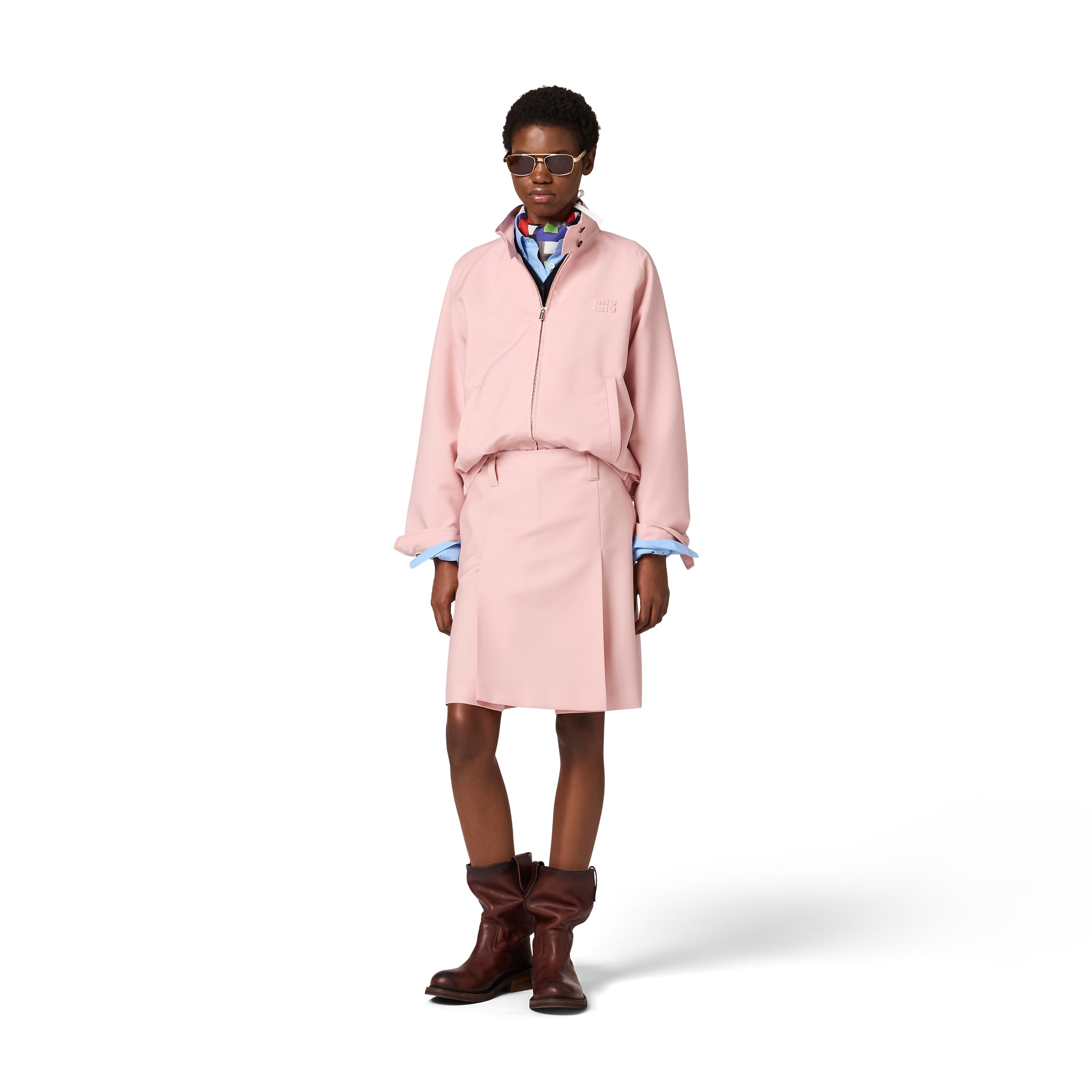 Miu Miu Solid High-waisted Wrap Mini Skirt In Pink