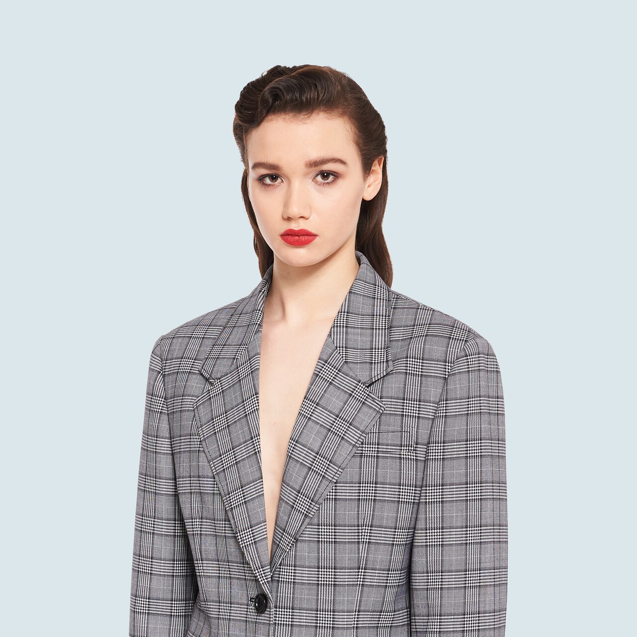 单排扣威尔士亲王格外套