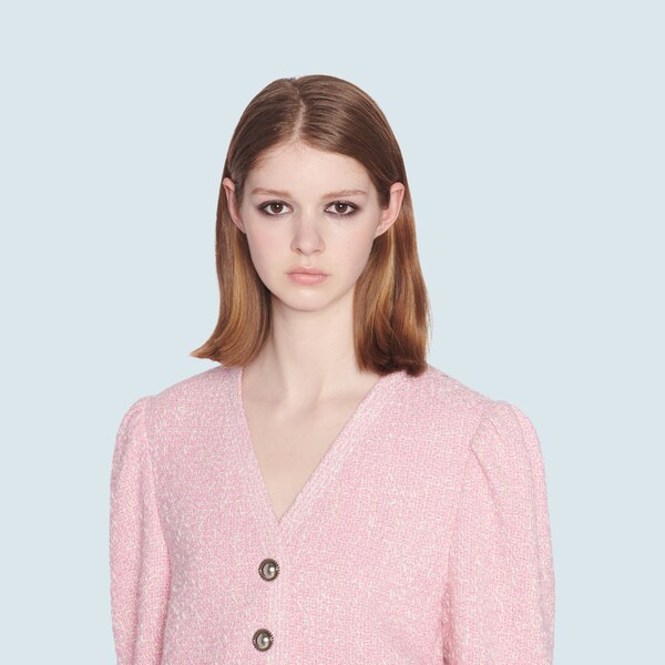 シングルブレスト ツイード ジャケット ピンク Miu Miu