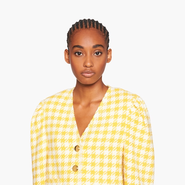 yellow check jacket