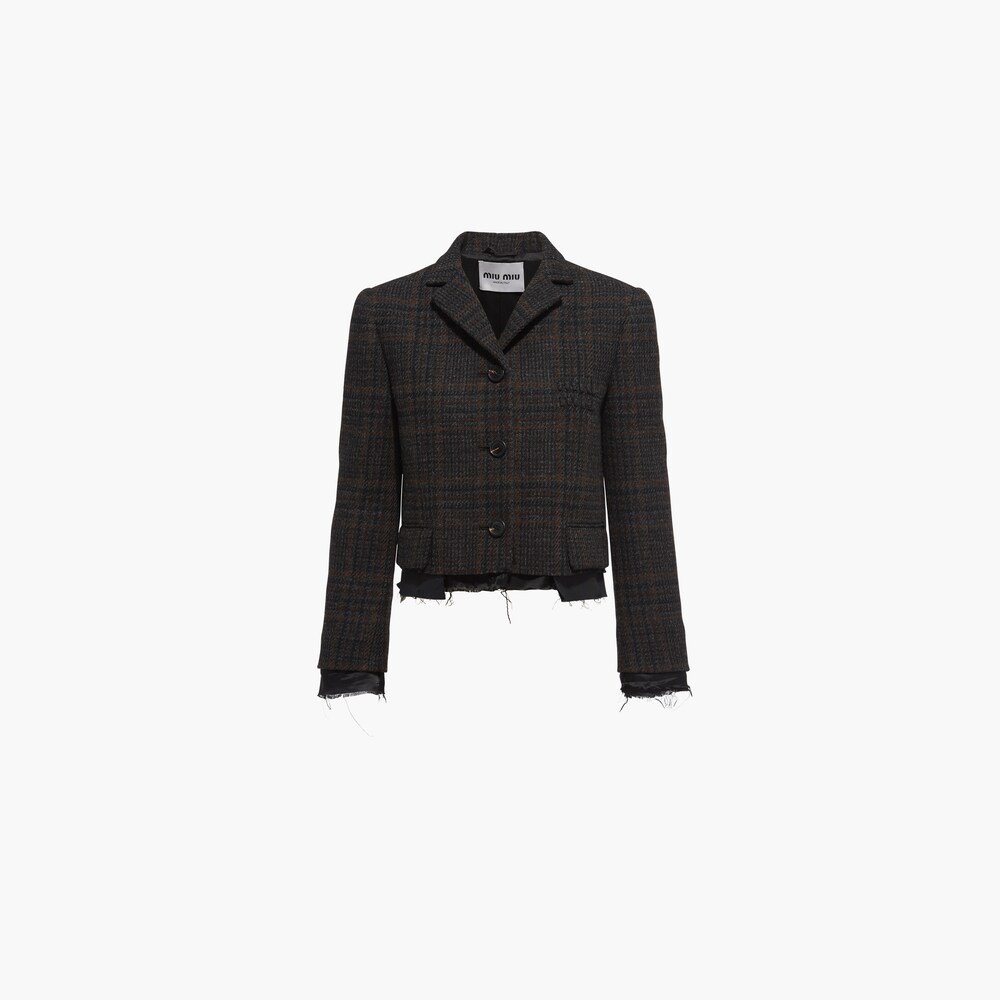 undefined | Single-breasted plaid jacket