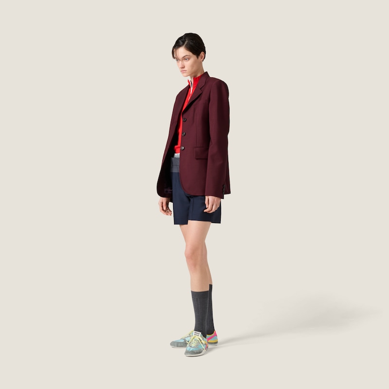 Single-breasted kid mohair jacket