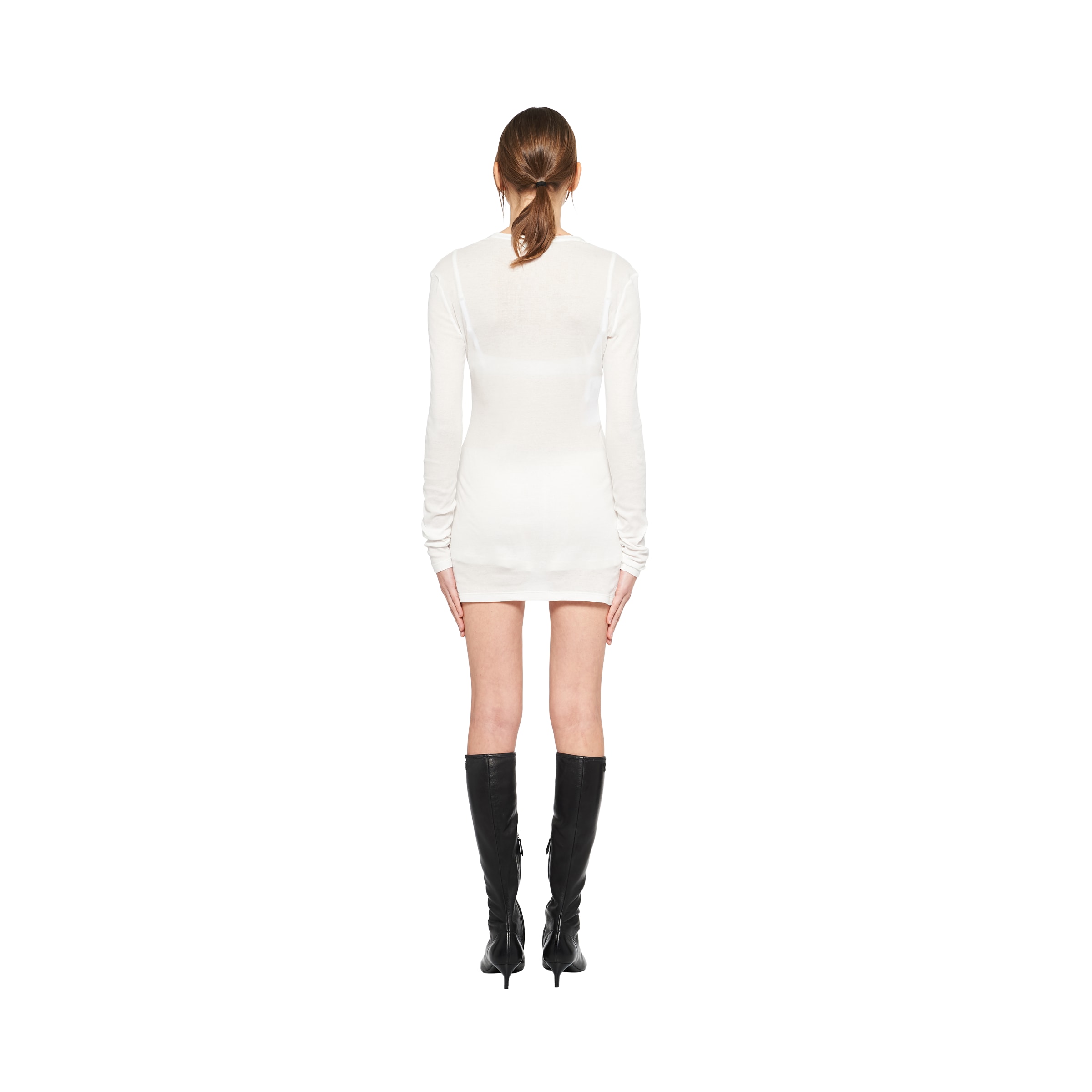 miu miu ribbed knit jersey dress Miu Miu ribbed-knit Mini Dress | Grey
