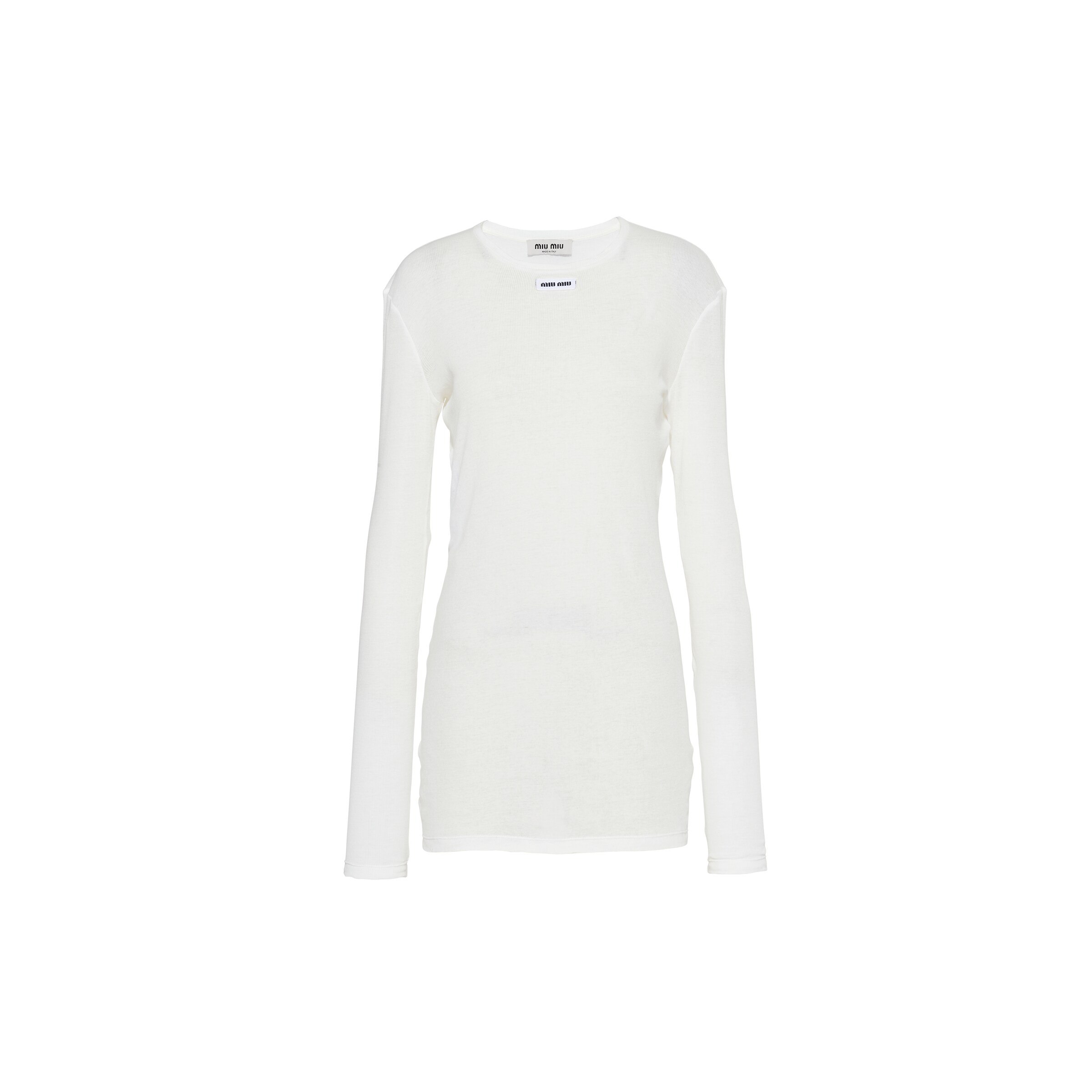 Miu Miu Ribbed Knit Jersey Dress In F0009 White | ModeSens