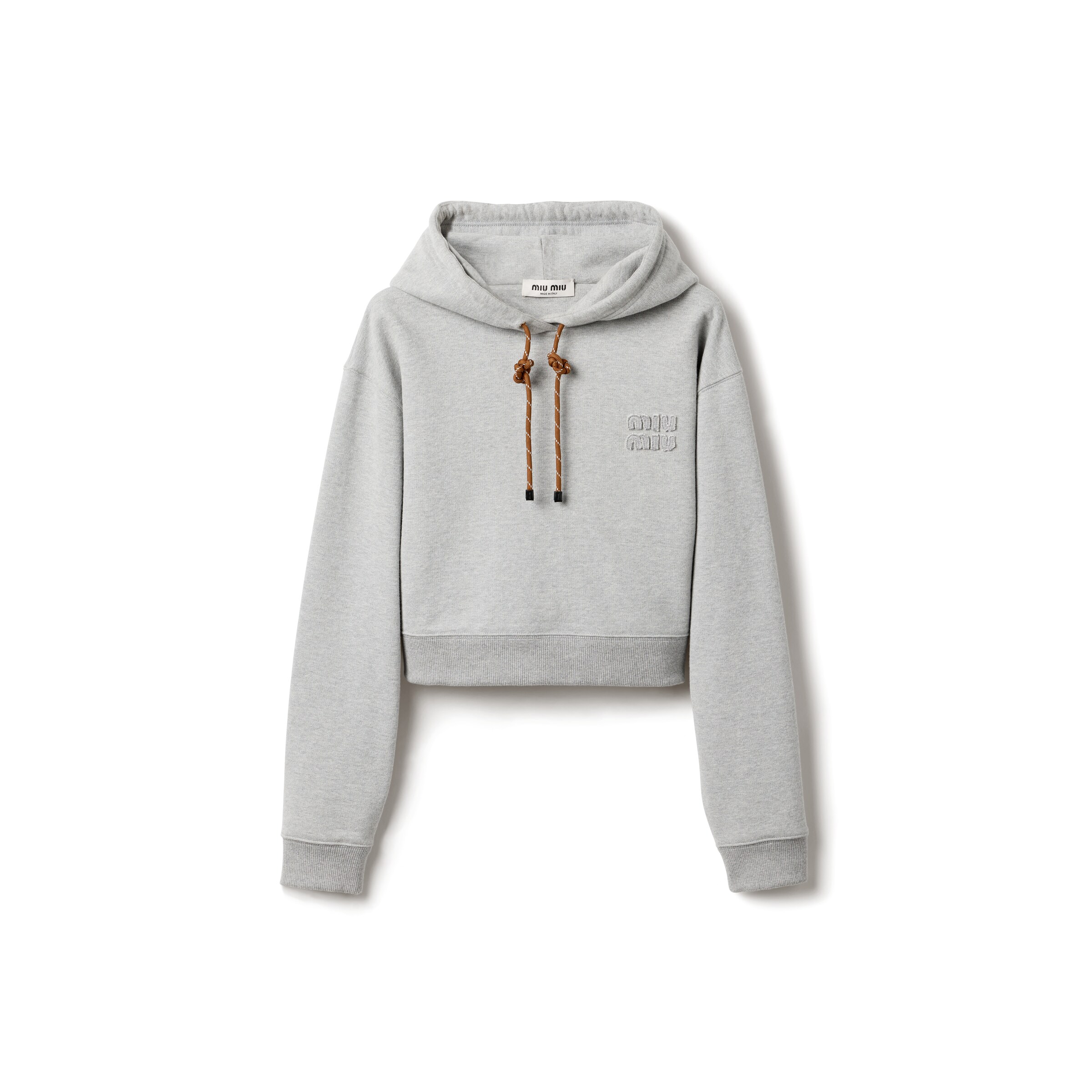 Miu Miu Sweat-shirt En Coton Molletonné, Femme, Gris, Taille L