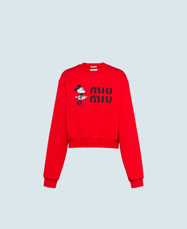 Cotton Fleece Sweatshirt Miu Miu Mjl678 1wp3 F0011