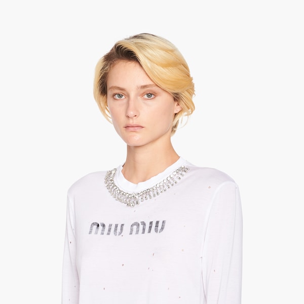 white cotton embroidered shirt