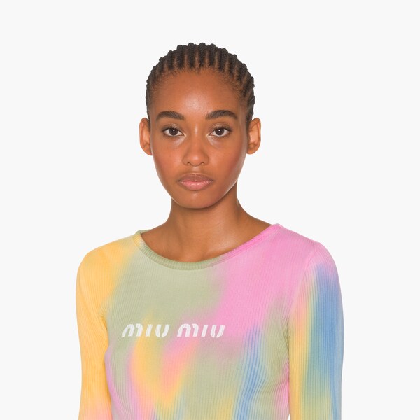 Long-sleeved garment-dyed jersey T 