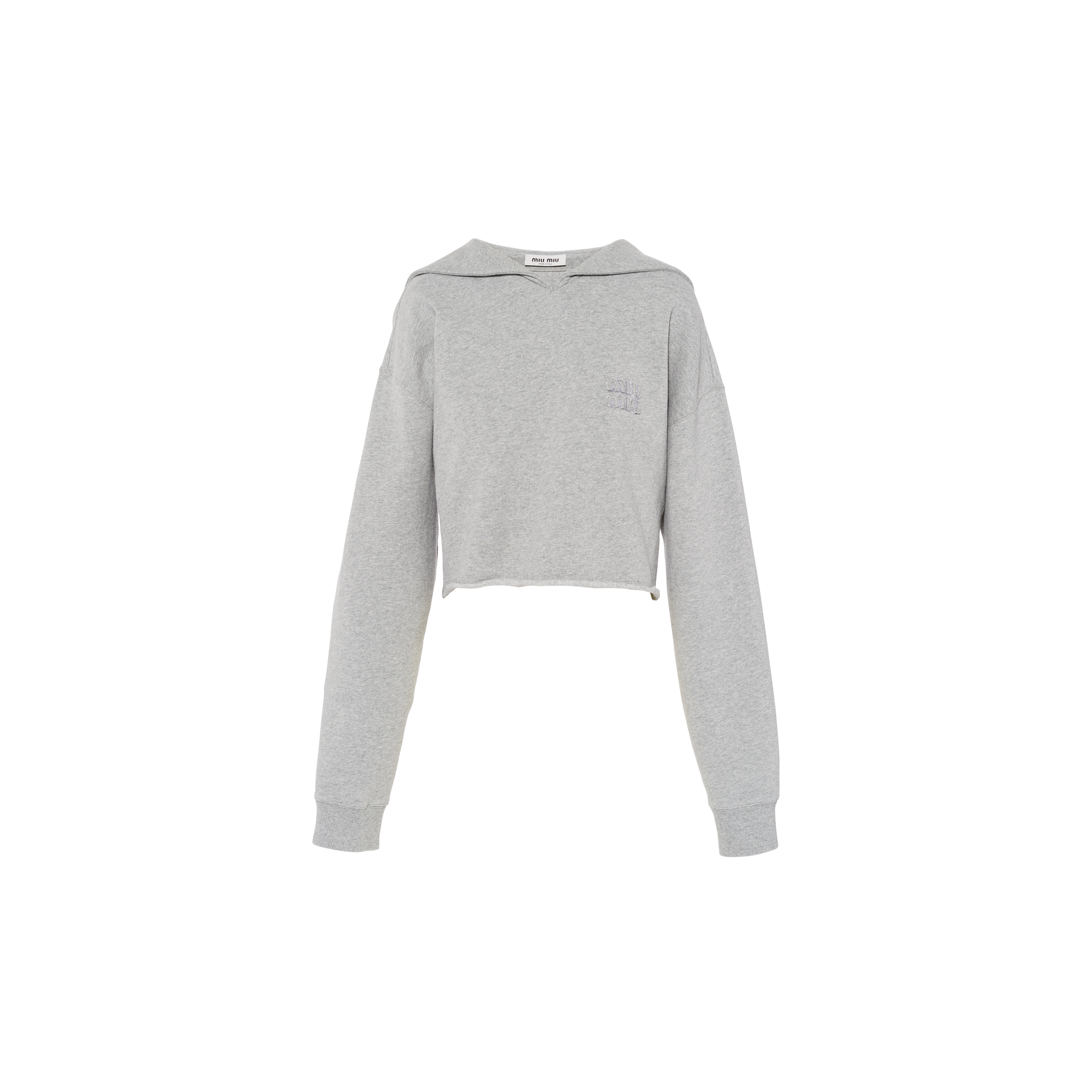 MIU MIU EMBROIDERED COTTON SWEATSHIRT